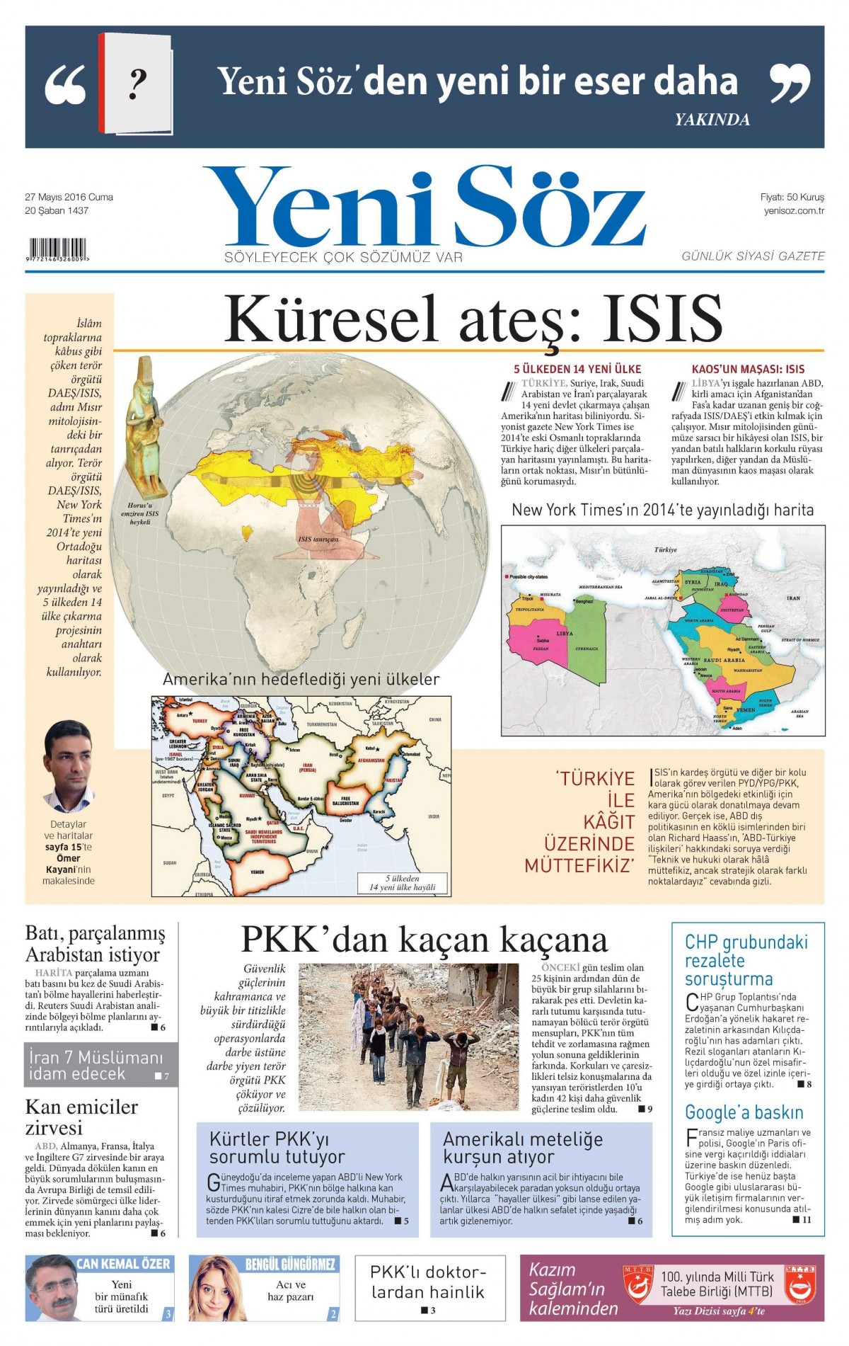 27 Mayıs 2016 gazete manşetleri - 14
