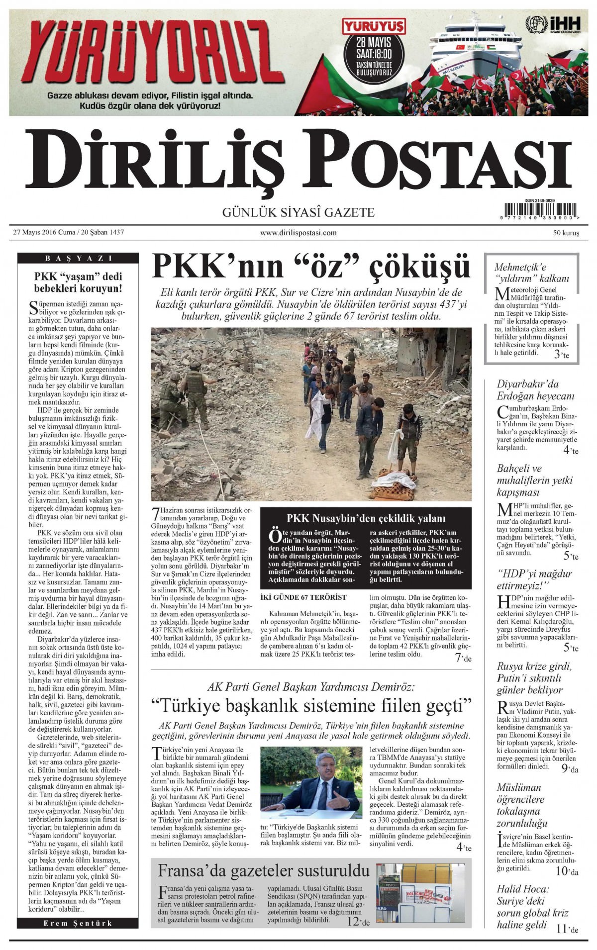 27 Mayıs 2016 gazete manşetleri - 15