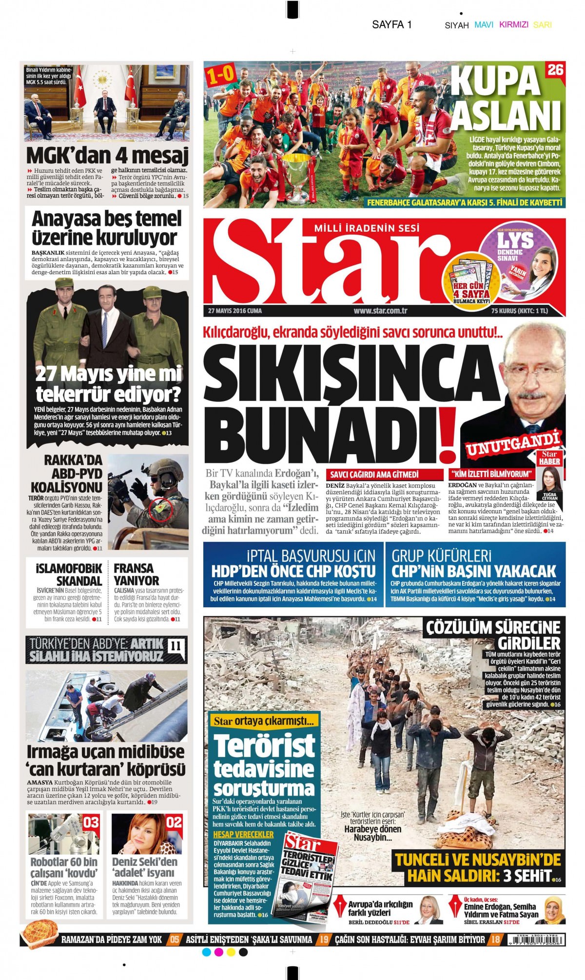 27 Mayıs 2016 gazete manşetleri - 22