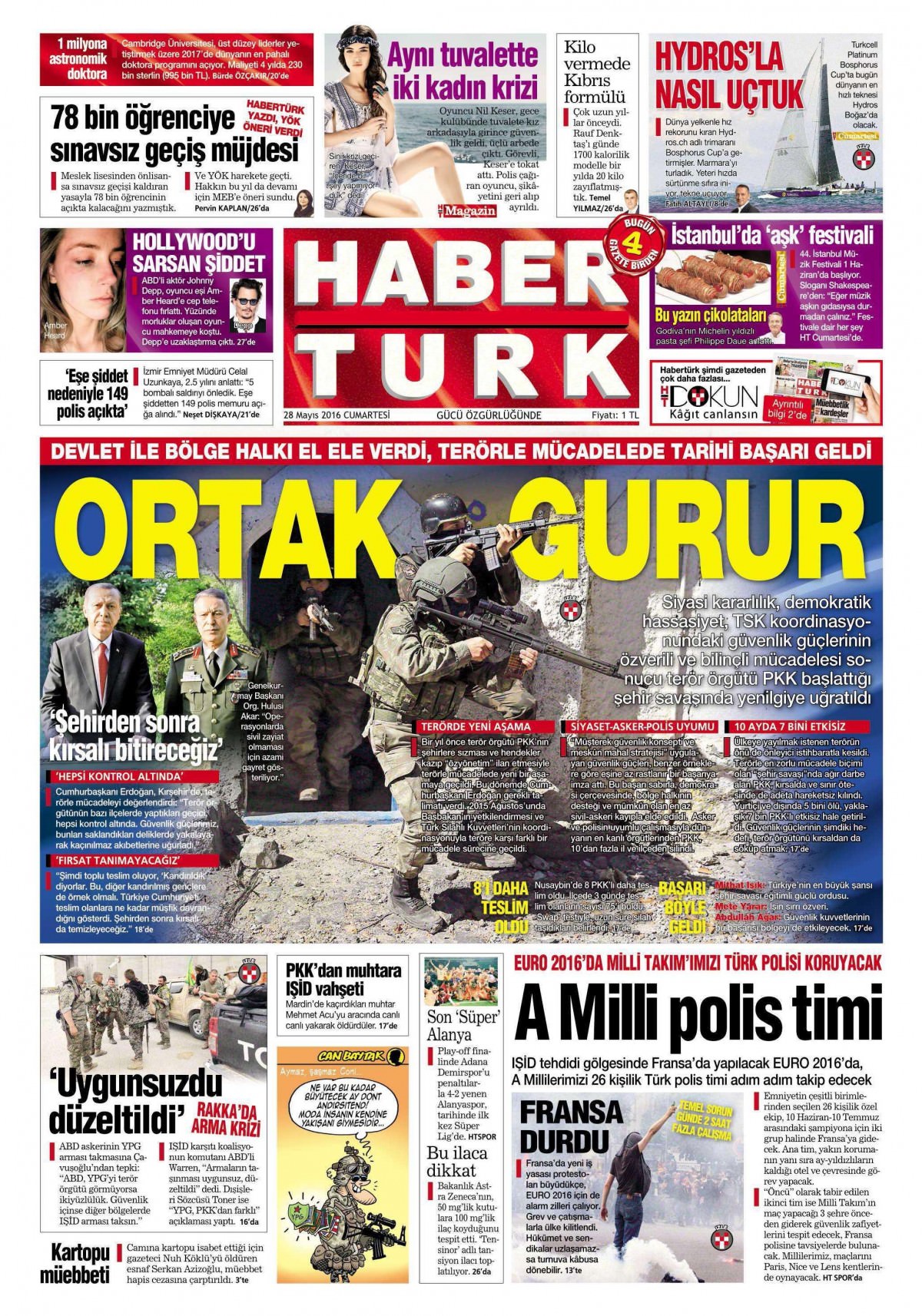 28 Mayıs 2016 gazete manşetleri - 888