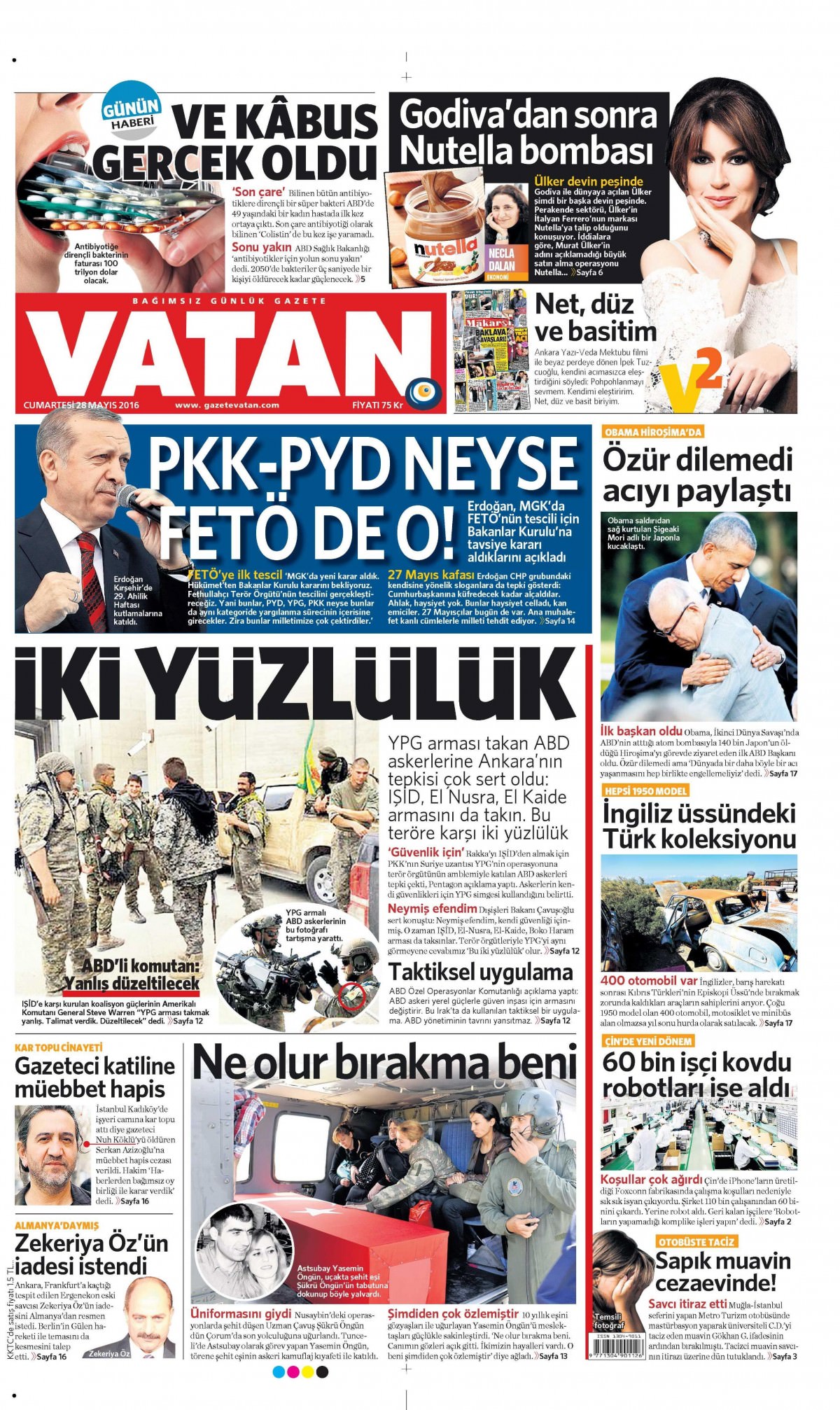 28 Mayıs 2016 gazete manşetleri - 853