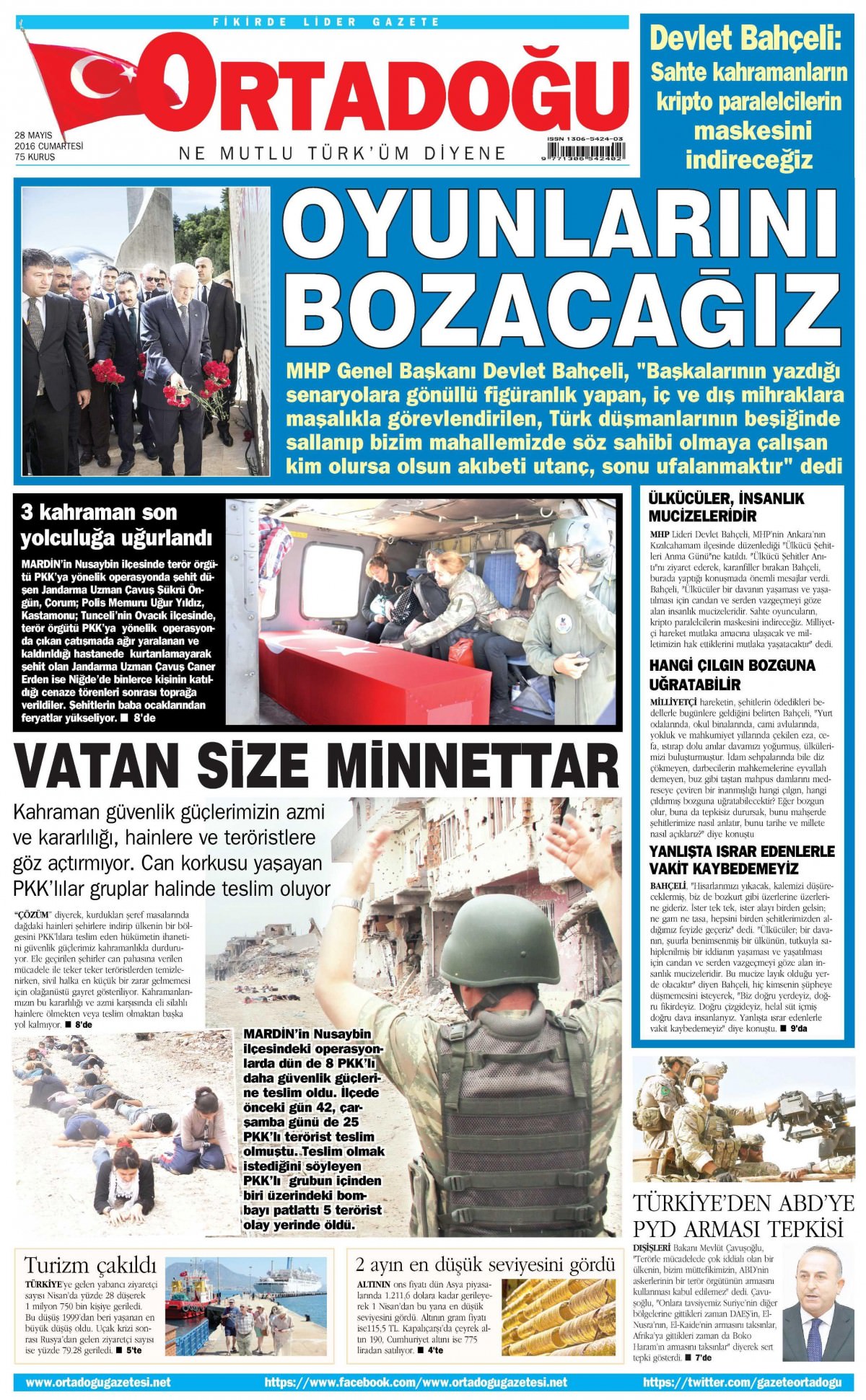 28 Mayıs 2016 gazete manşetleri - 555