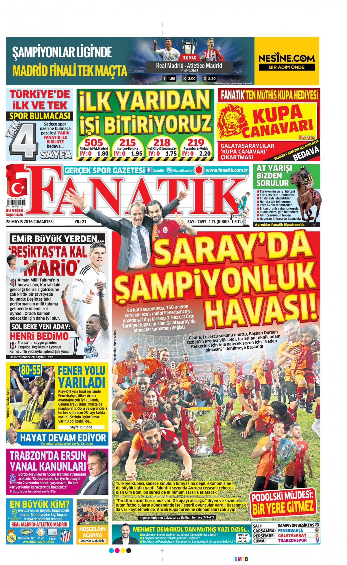 28 Mayıs 2016 gazete manşetleri - 821