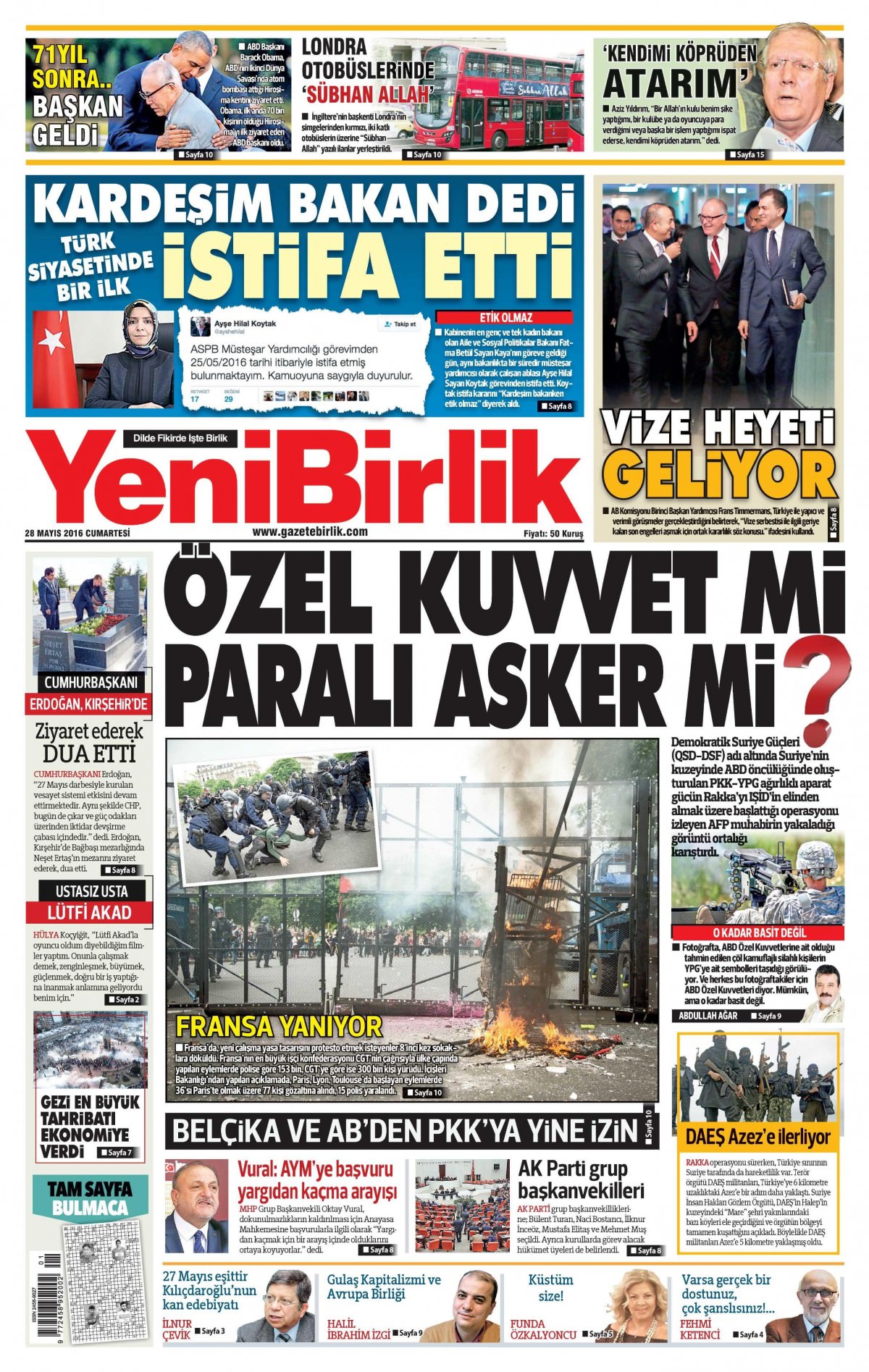 28 Mayıs 2016 gazete manşetleri - 793