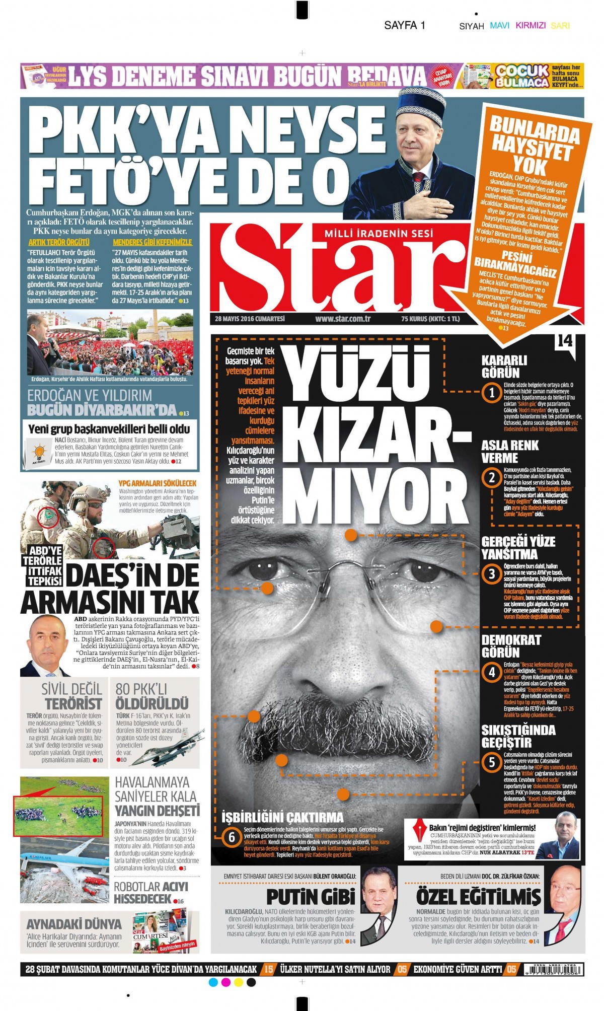28 Mayıs 2016 gazete manşetleri - 705
