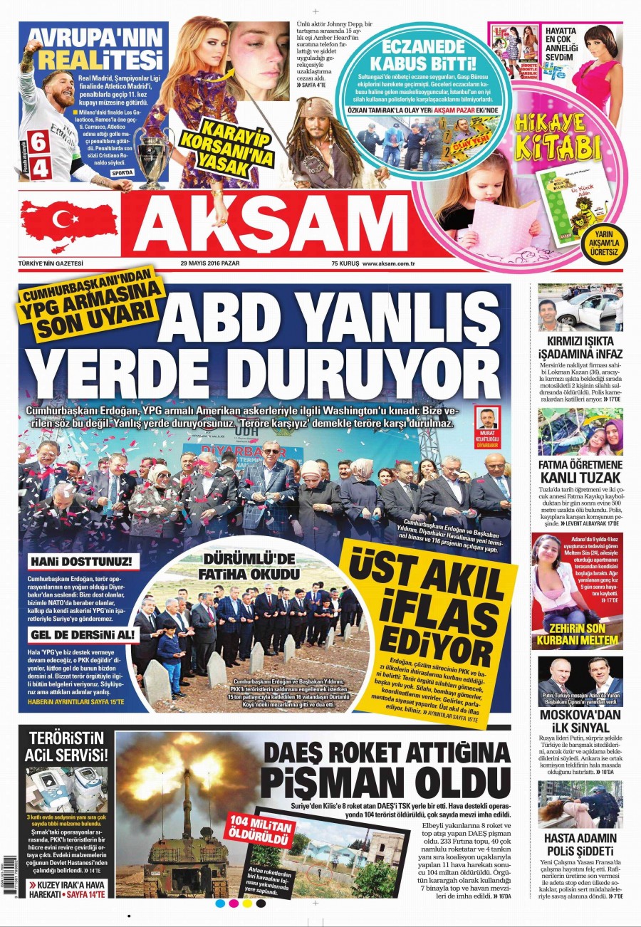 29 Mayıs 2016 gazete manşetleri - 609