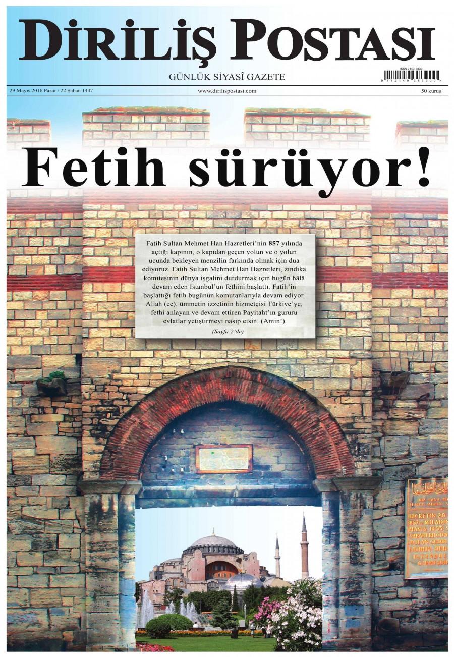 29 Mayıs 2016 gazete manşetleri - 630