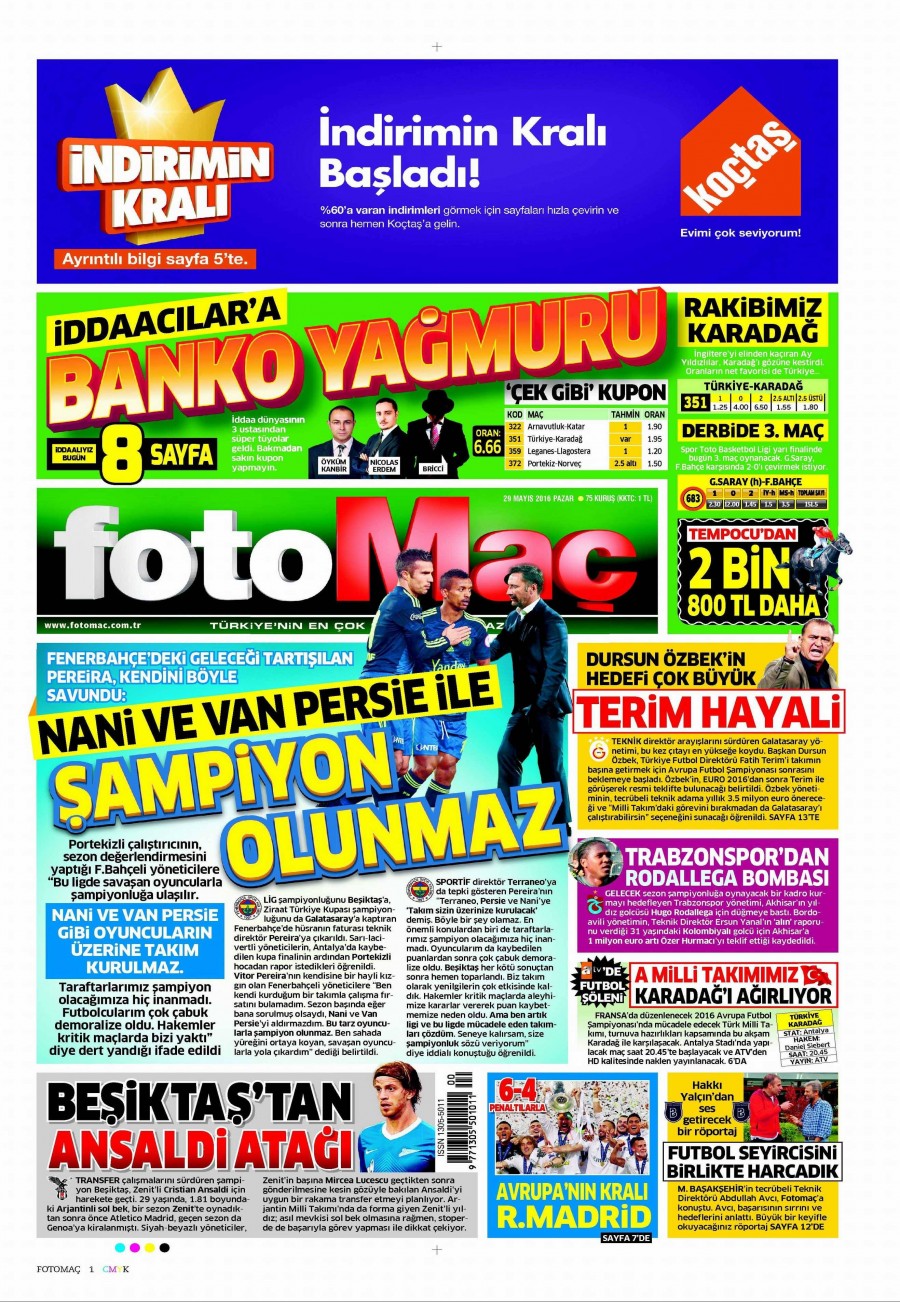 29 Mayıs 2016 gazete manşetleri - 562