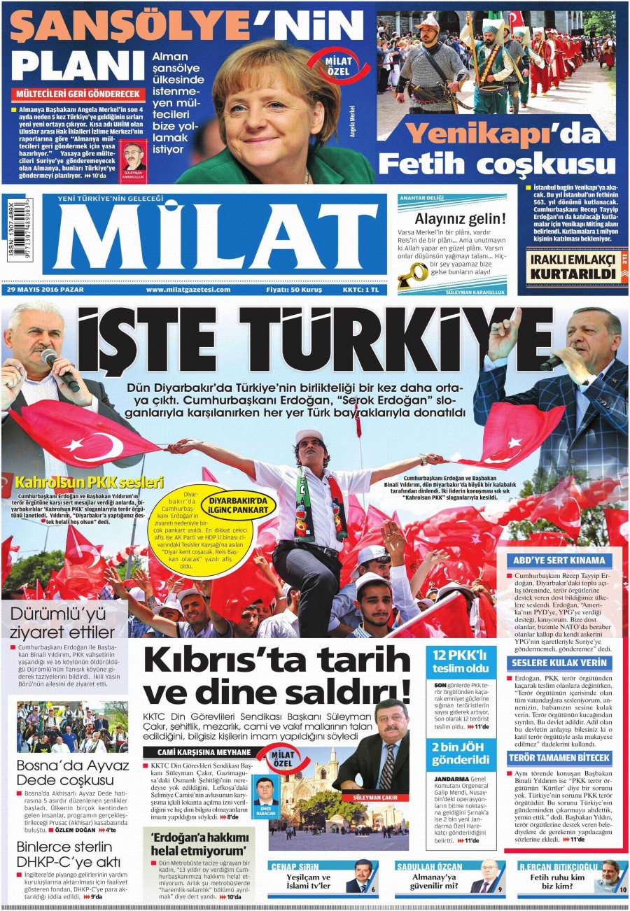 29 Mayıs 2016 gazete manşetleri - 520
