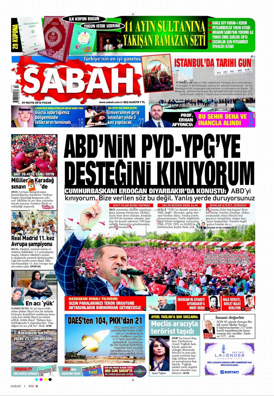 29 Mayıs 2016 gazete manşetleri - 566