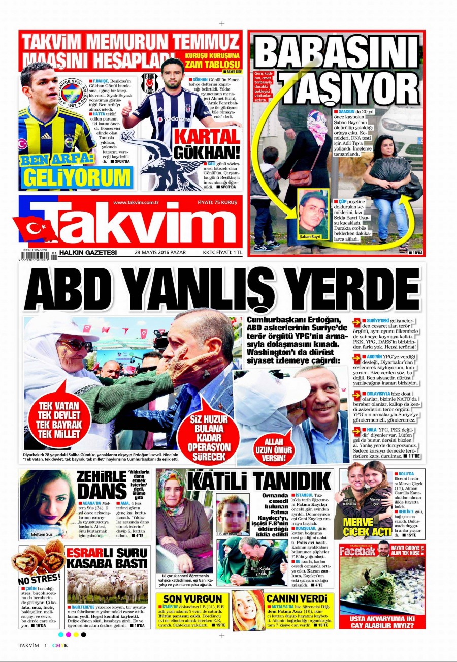 29 Mayıs 2016 gazete manşetleri - 775