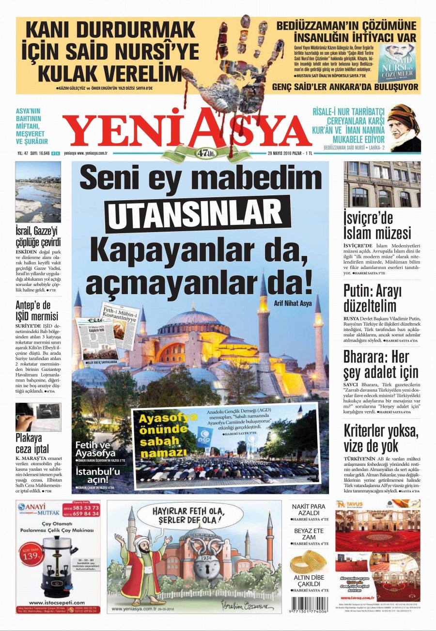 29 Mayıs 2016 gazete manşetleri - 897