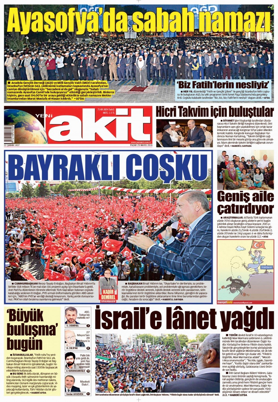29 Mayıs 2016 gazete manşetleri - 818