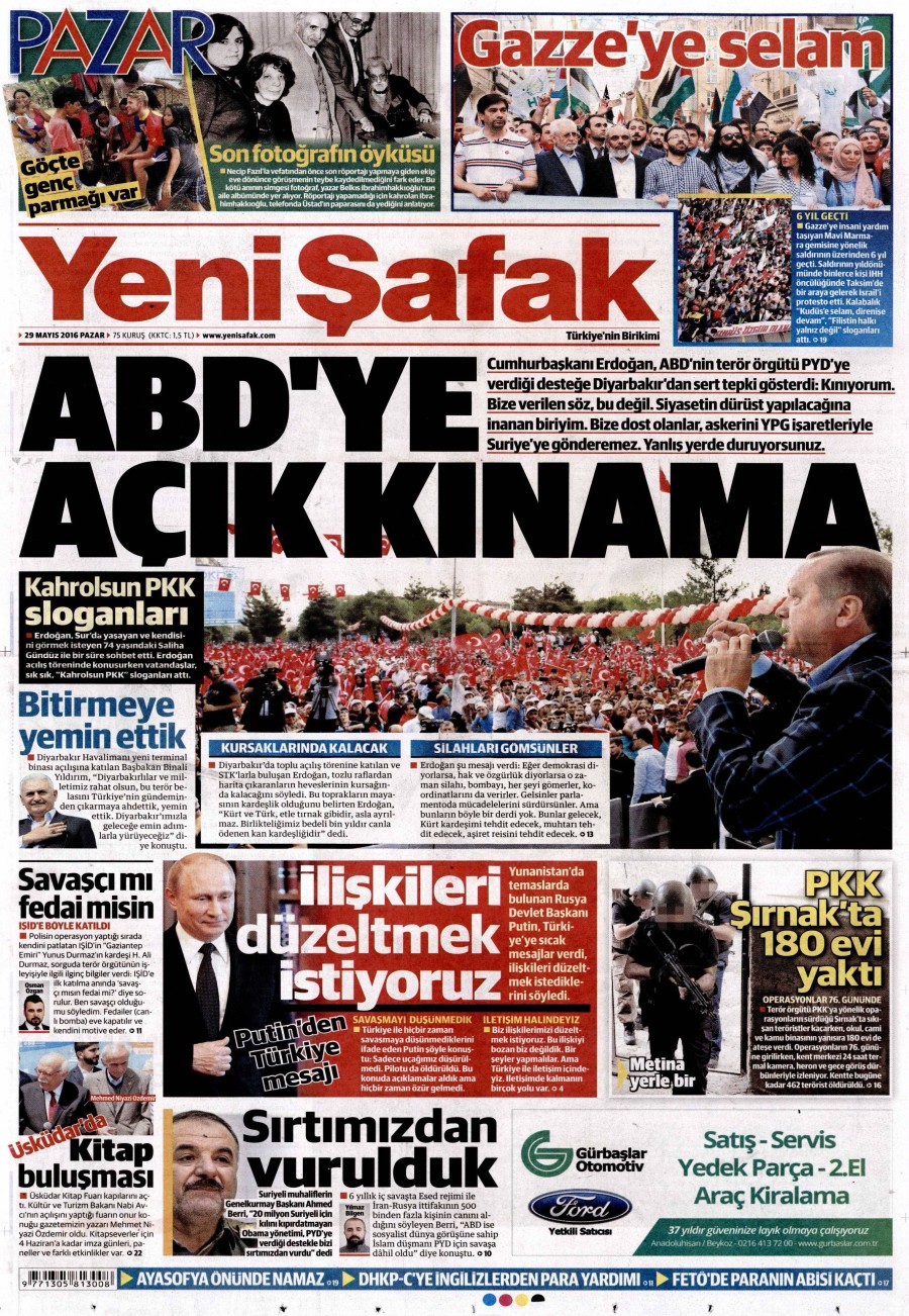 29 Mayıs 2016 gazete manşetleri - 874