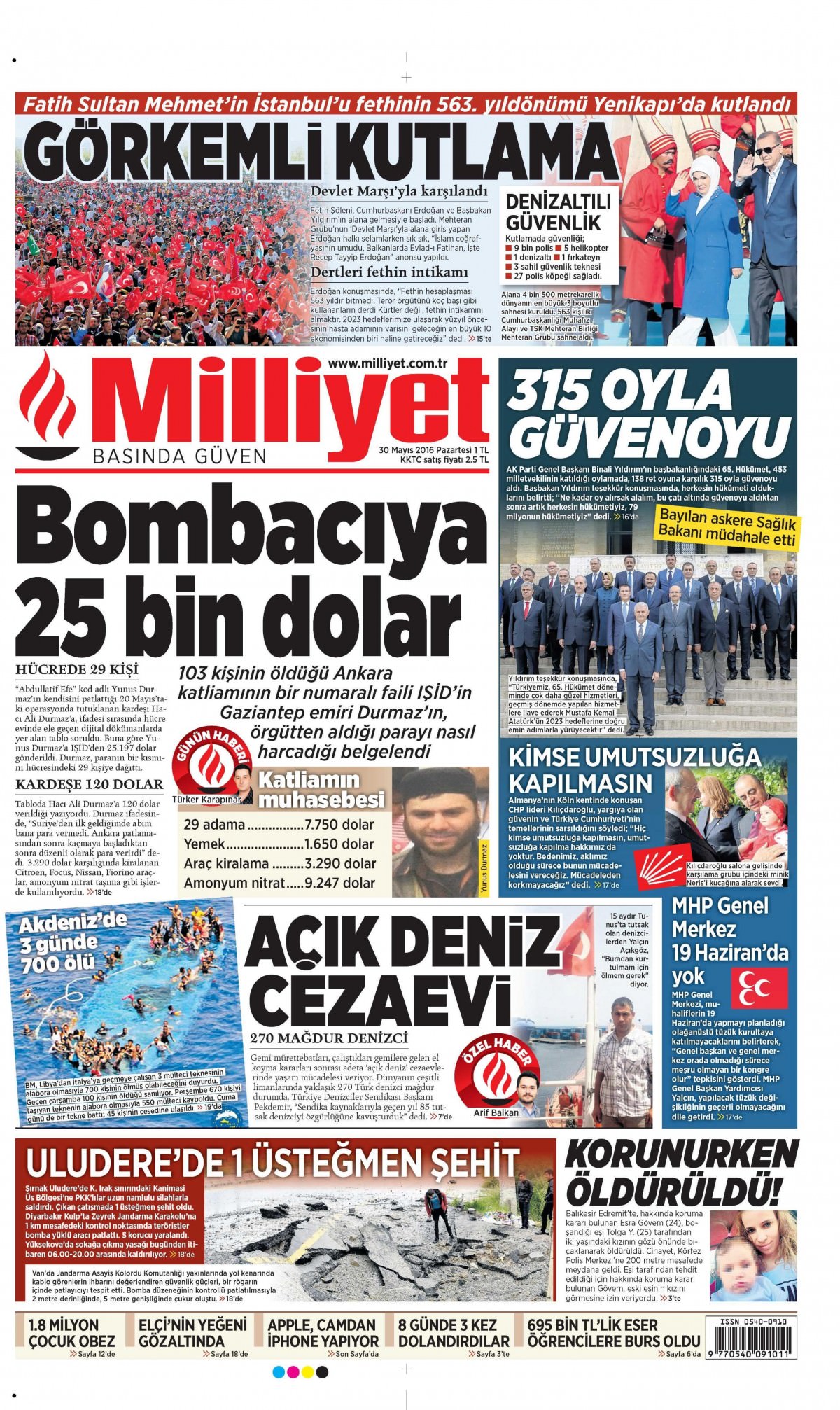 30 Mayıs 2016 gazete manşetleri - 849
