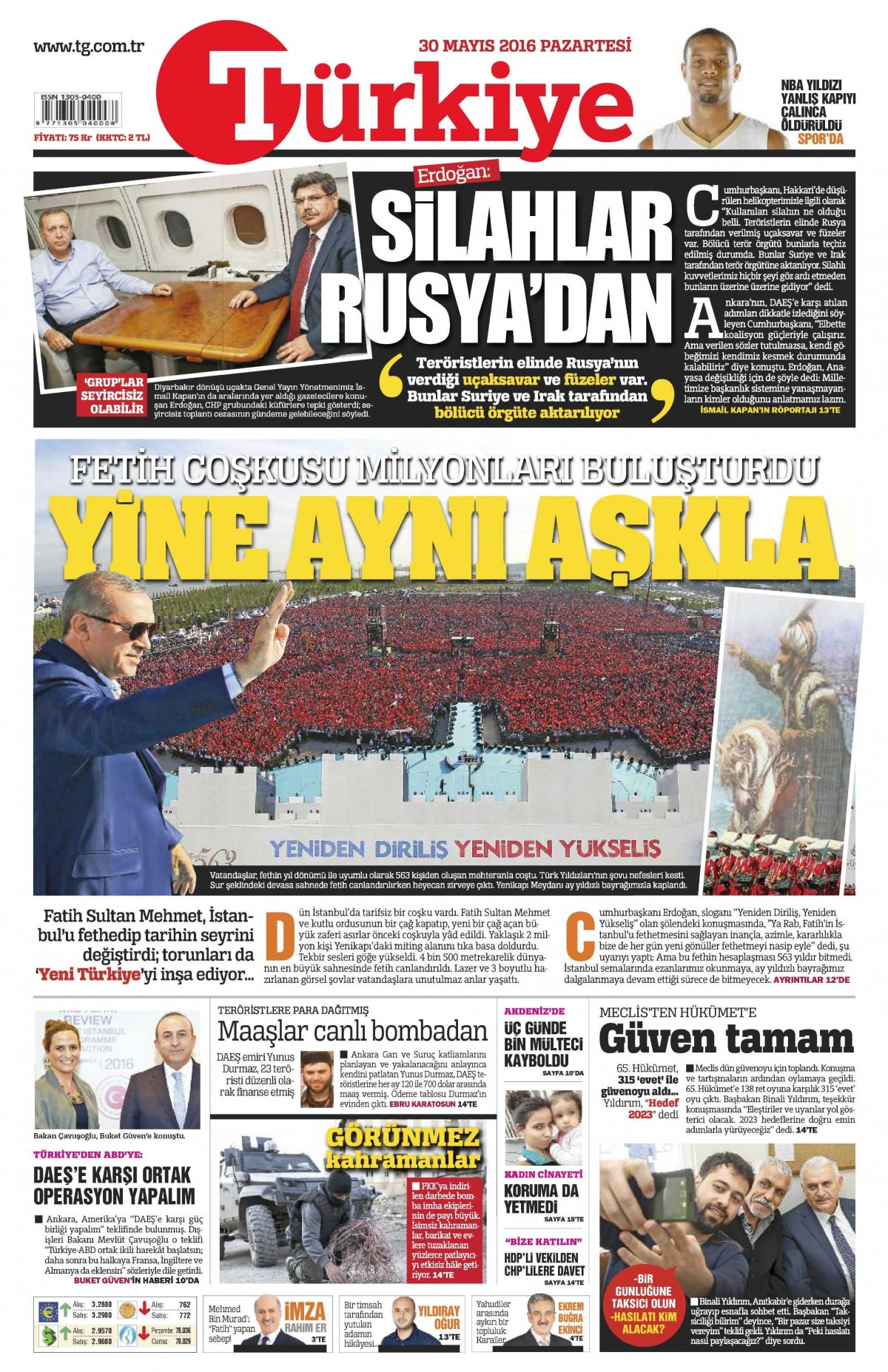 30 Mayıs 2016 gazete manşetleri - 919