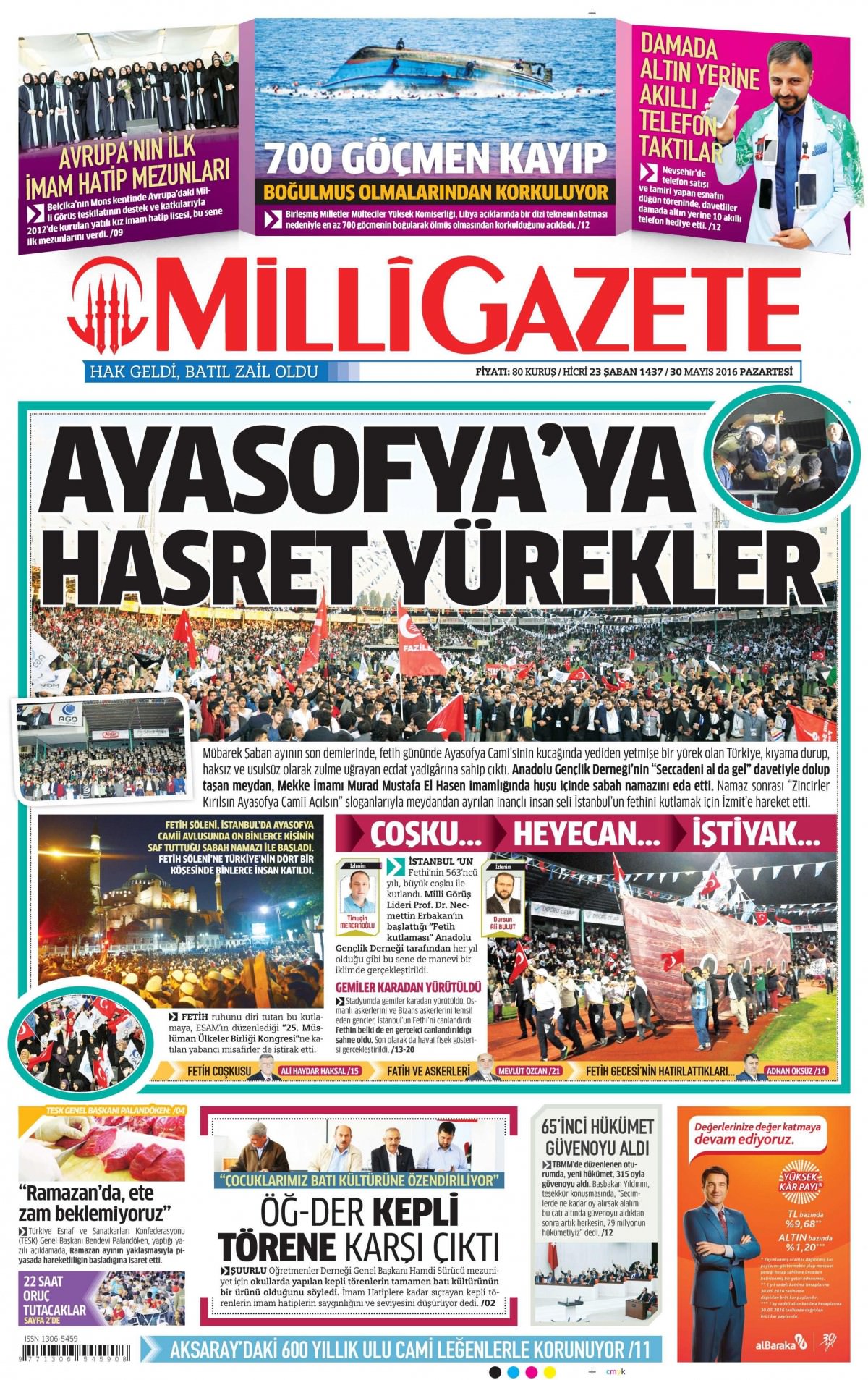 30 Mayıs 2016 gazete manşetleri - 892