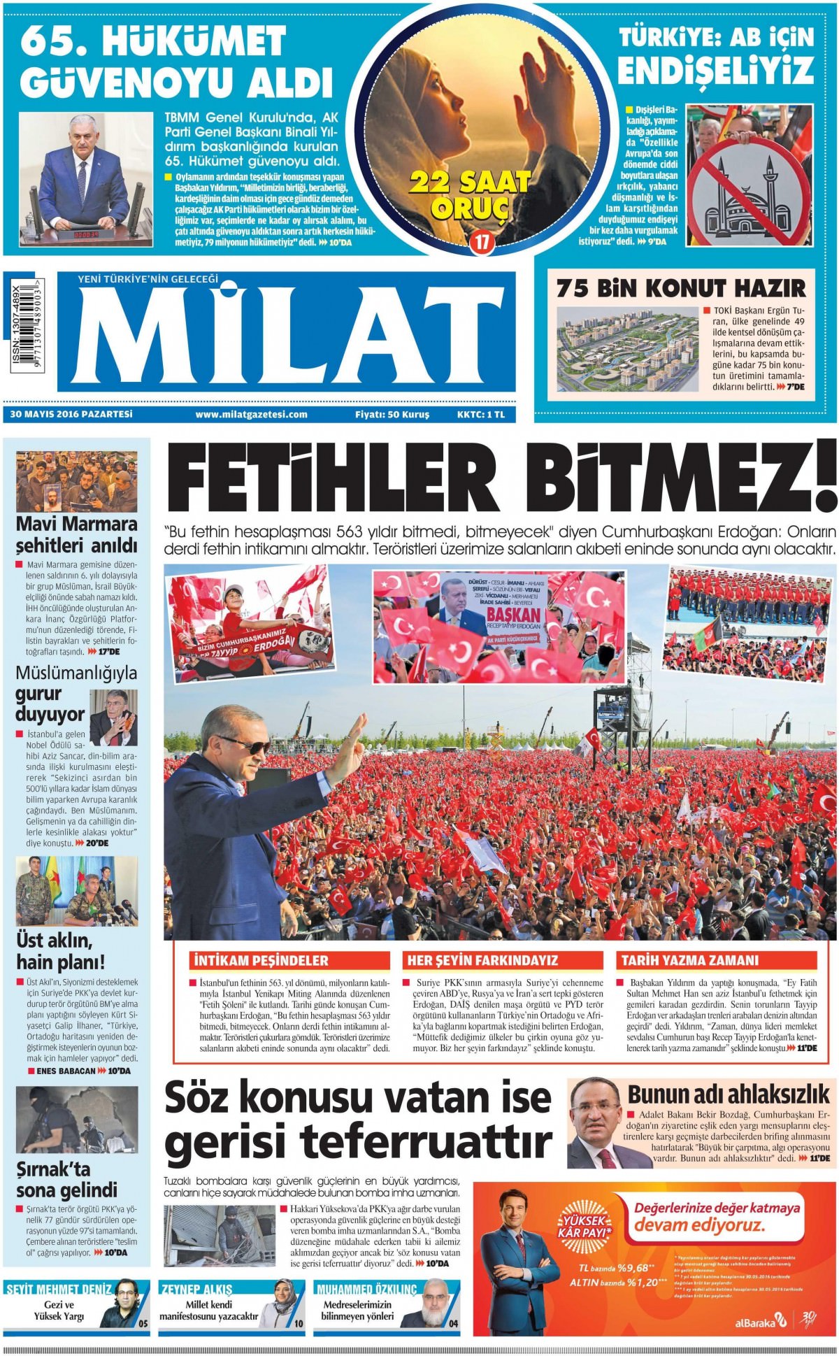 30 Mayıs 2016 gazete manşetleri - 923