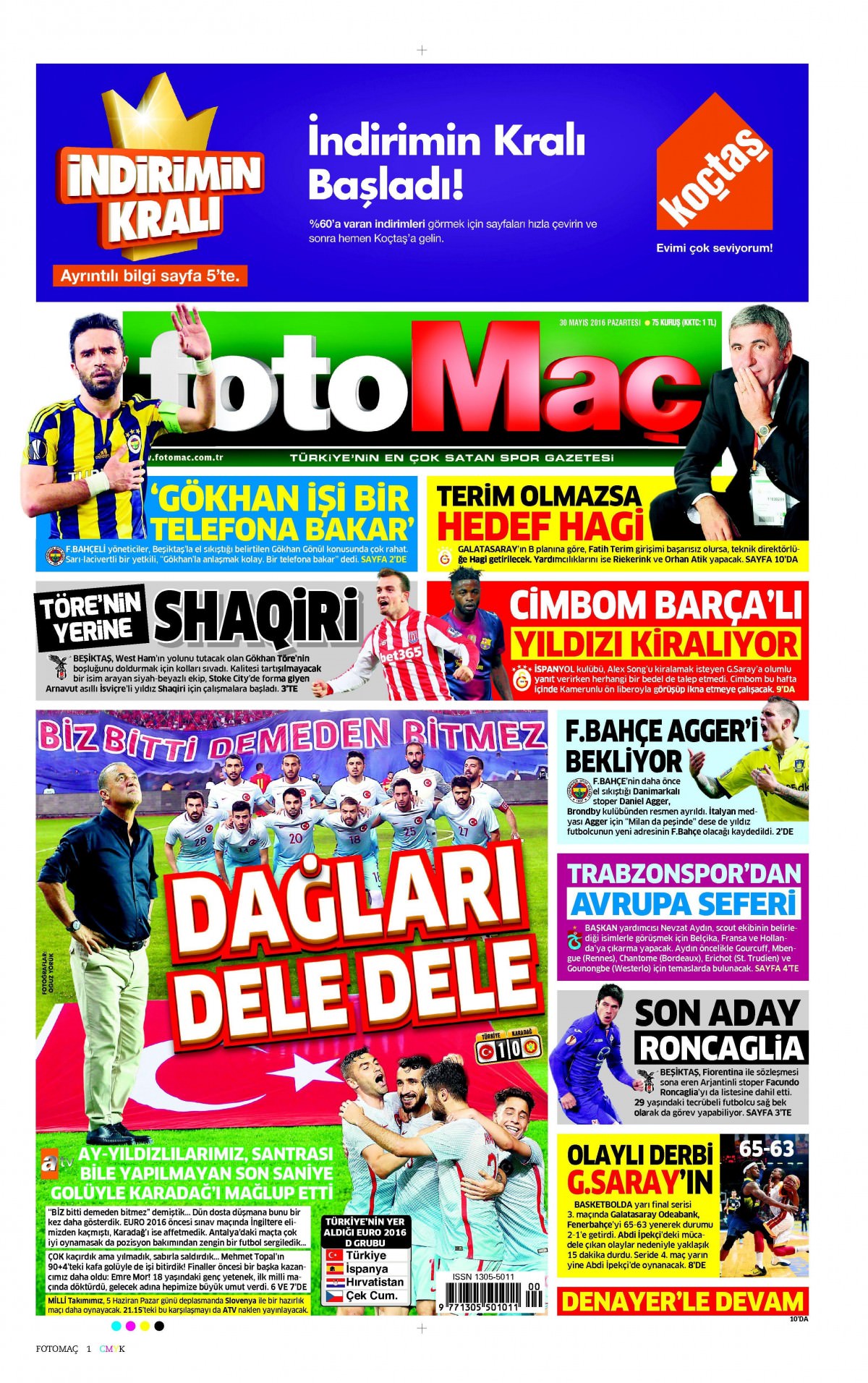 30 Mayıs 2016 gazete manşetleri - 887