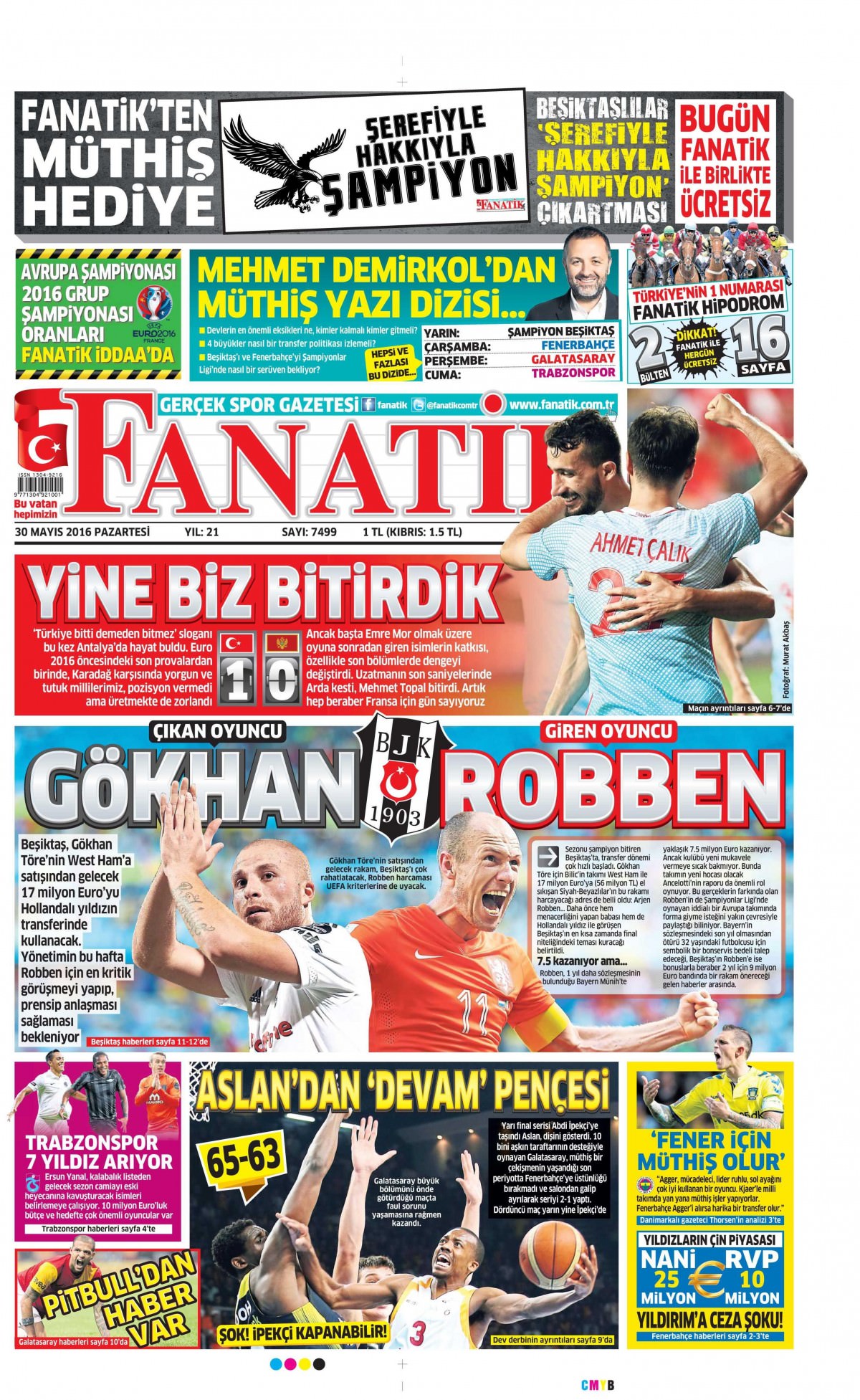 30 Mayıs 2016 gazete manşetleri - 549