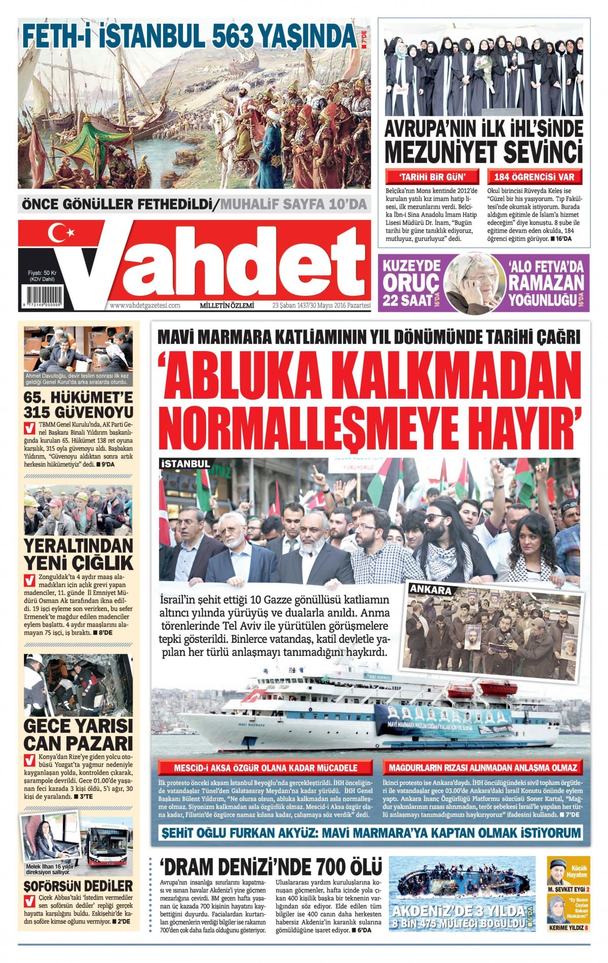 30 Mayıs 2016 gazete manşetleri - 522