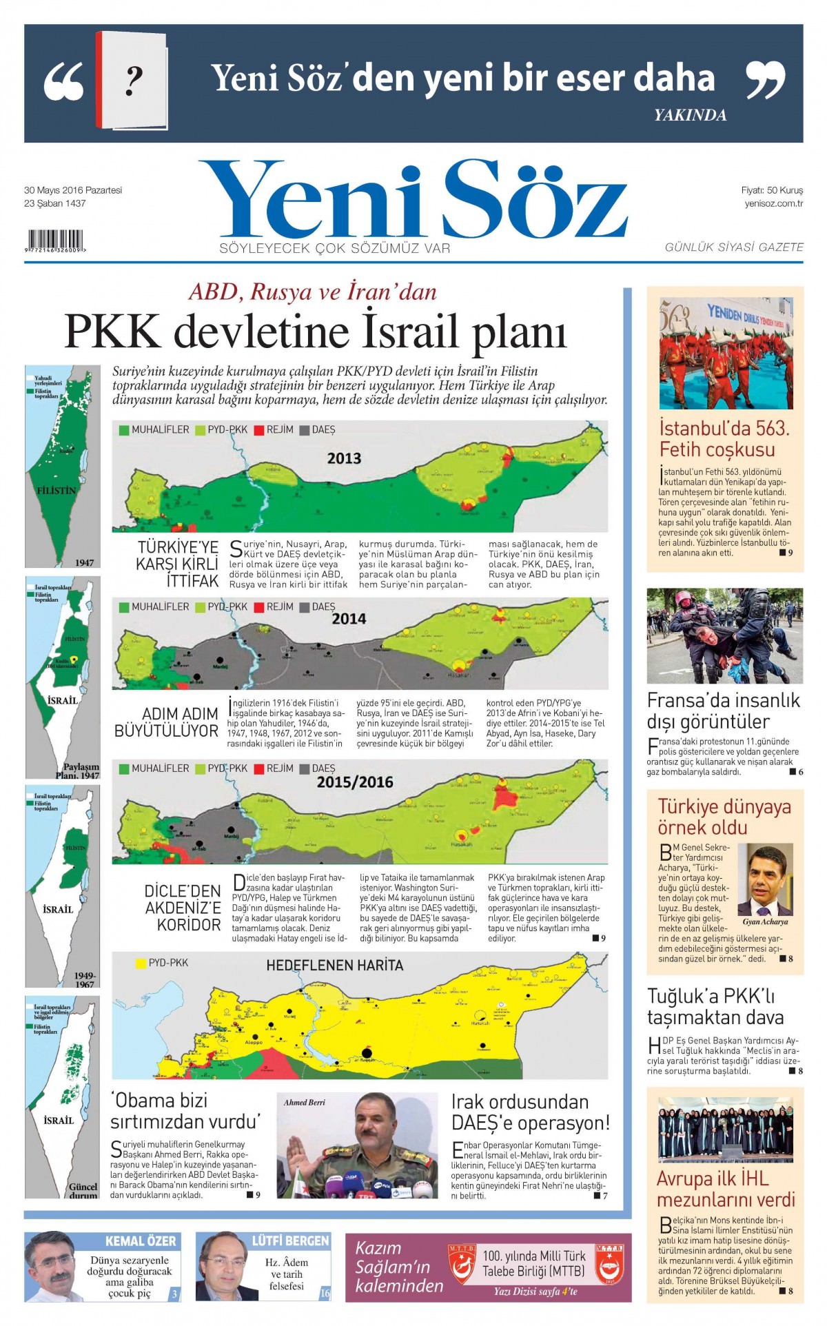 30 Mayıs 2016 gazete manşetleri - 827