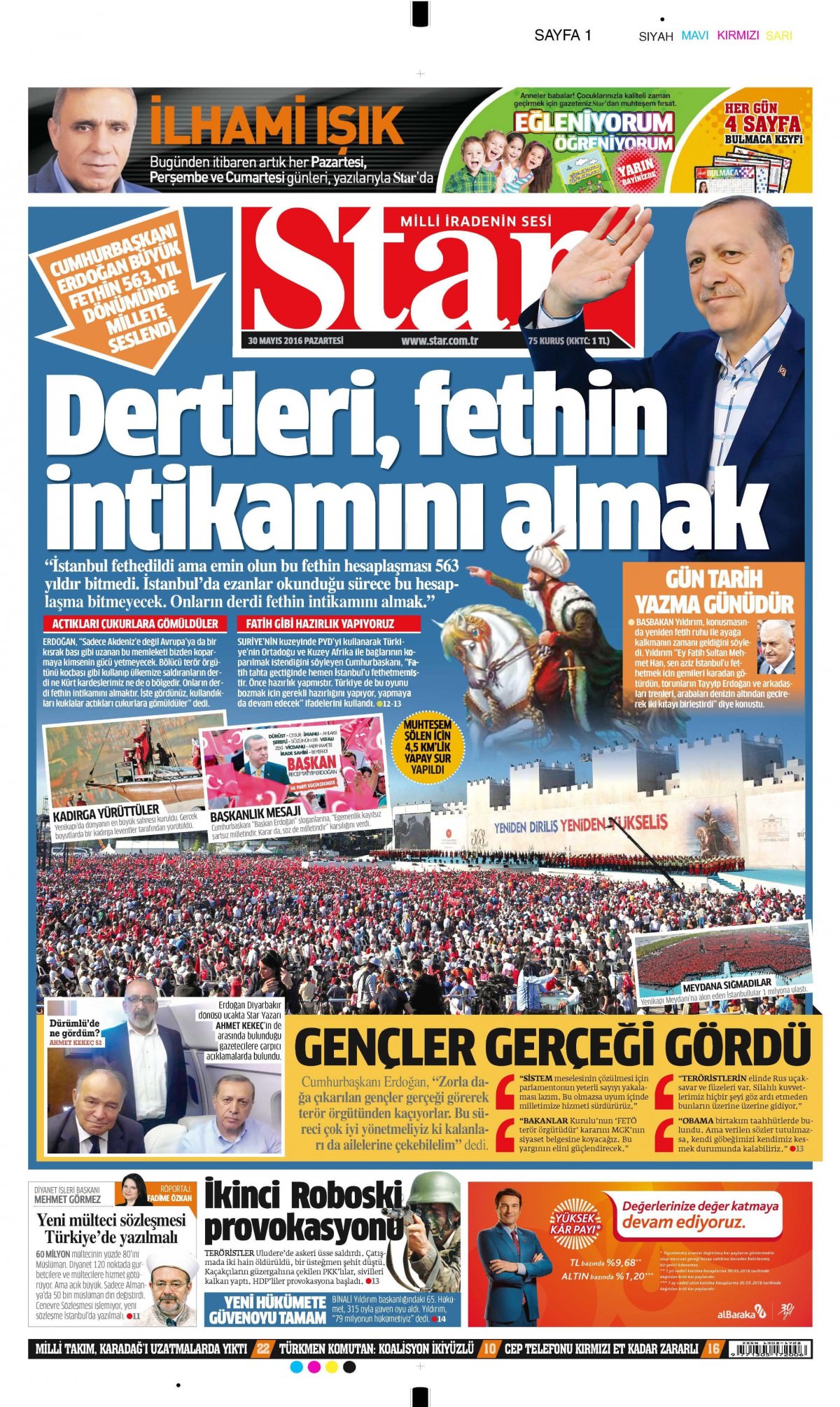 30 Mayıs 2016 gazete manşetleri - 702