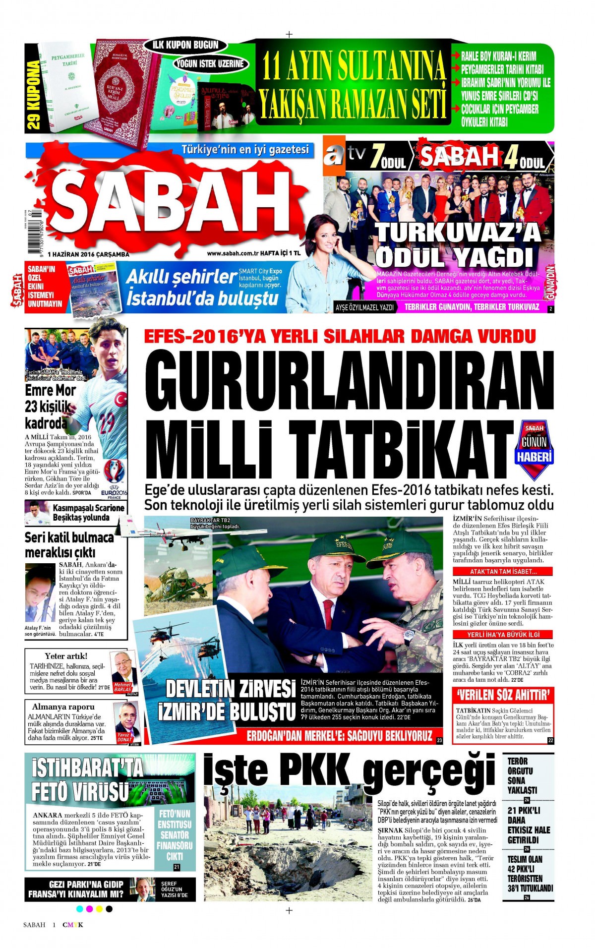 1 Haziran 2016 gazete manşetleri - 843