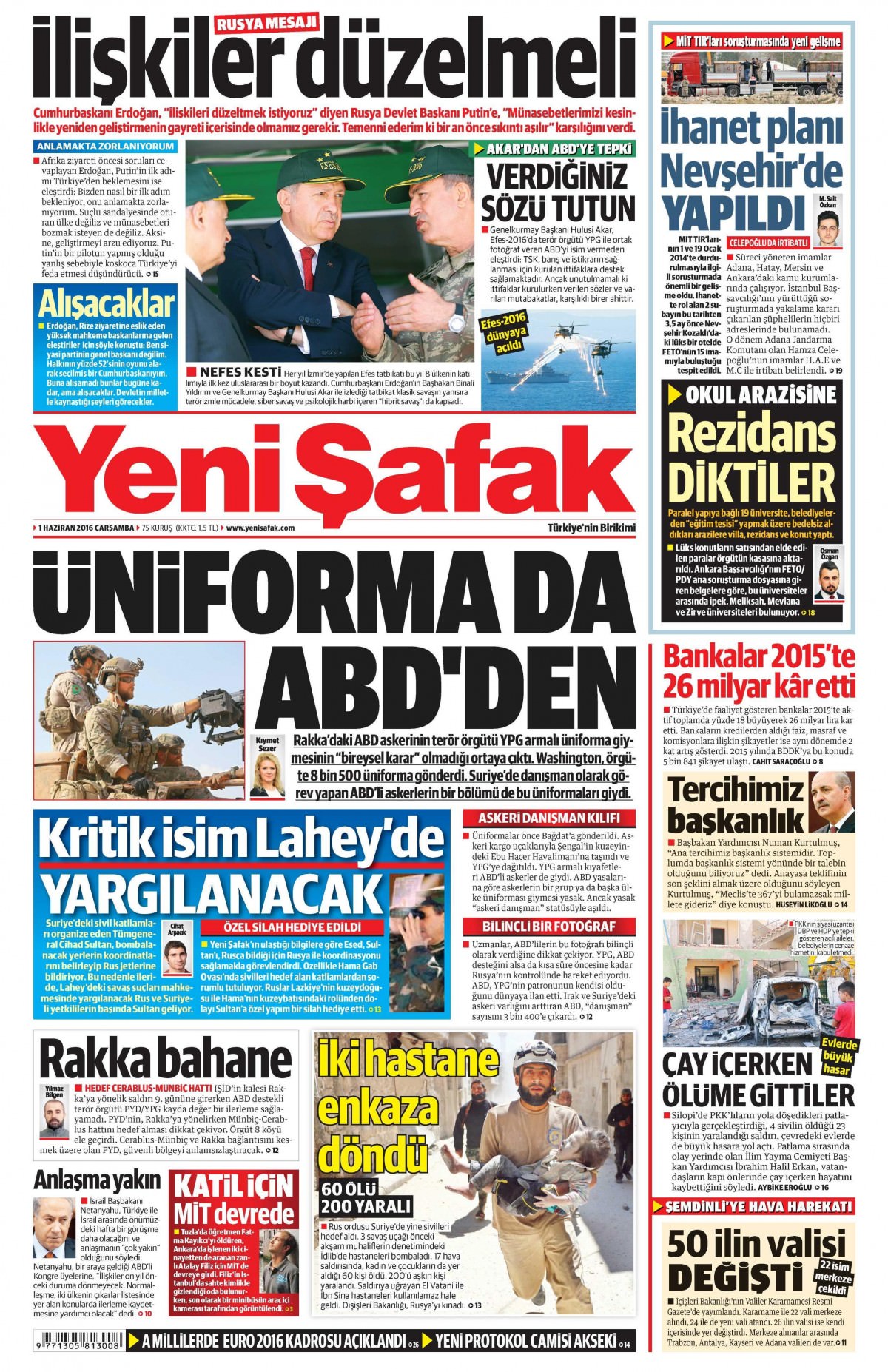 1 Haziran 2016 gazete manşetleri - 501