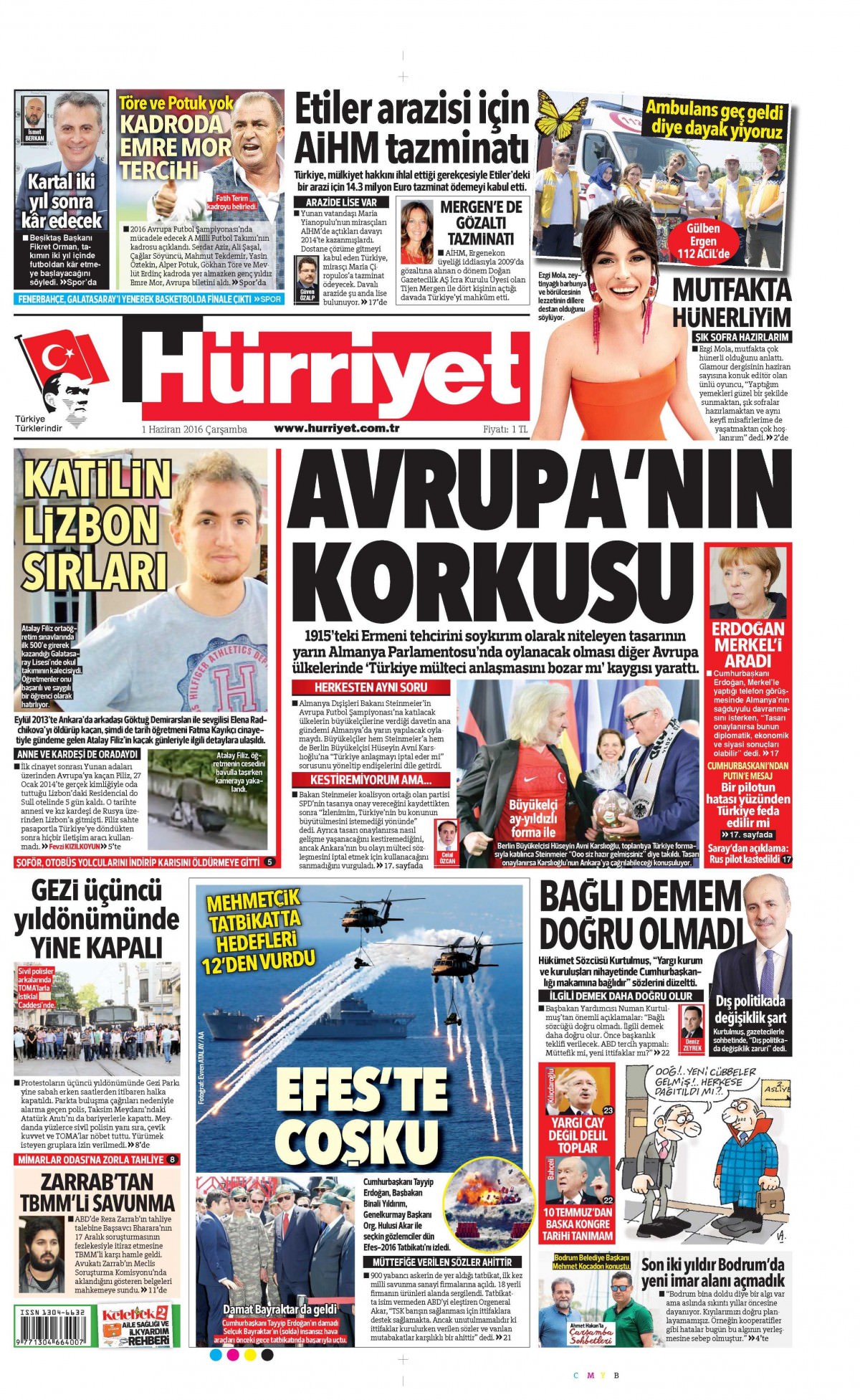 1 Haziran 2016 gazete manşetleri - 838