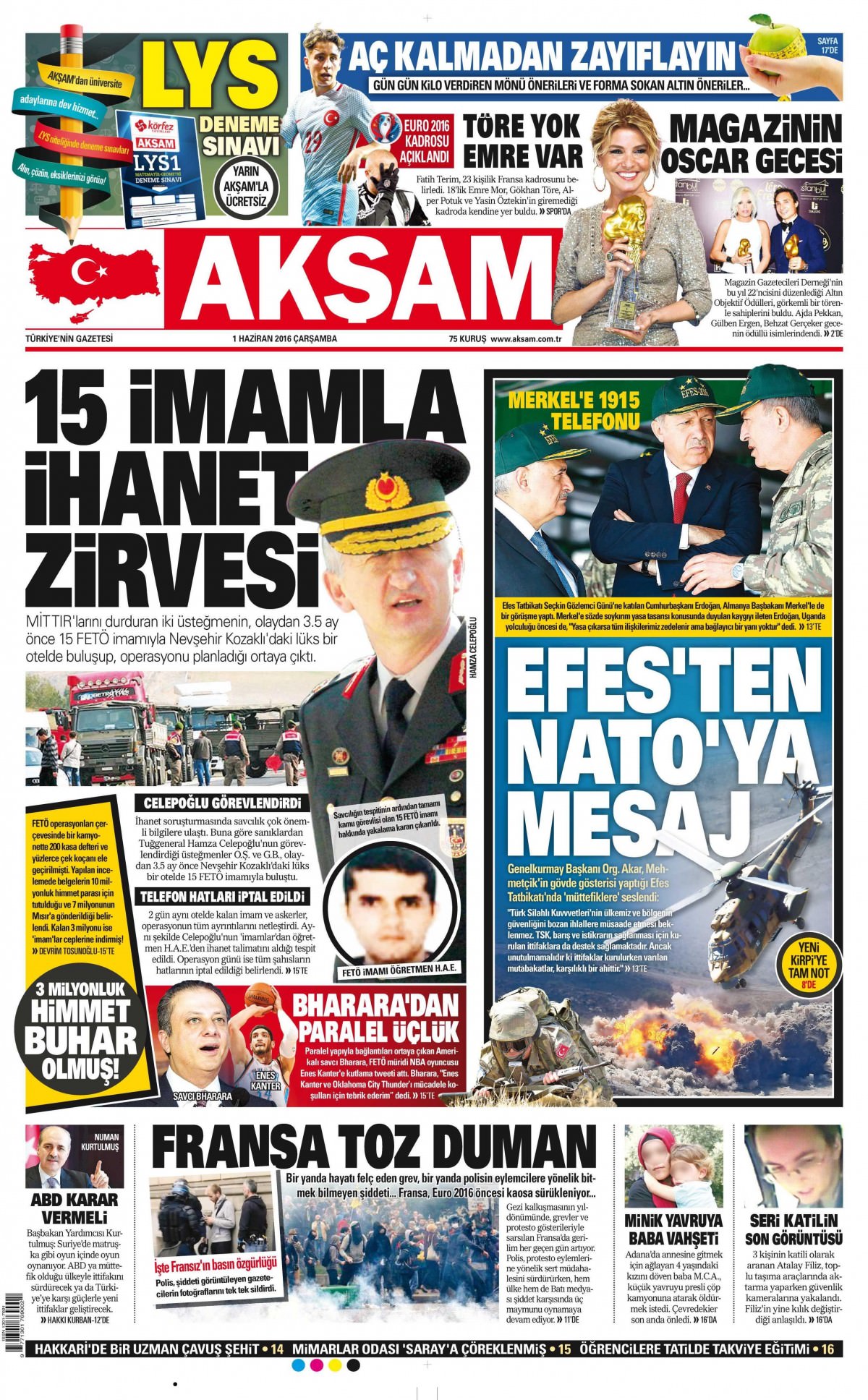 1 Haziran 2016 gazete manşetleri - 618