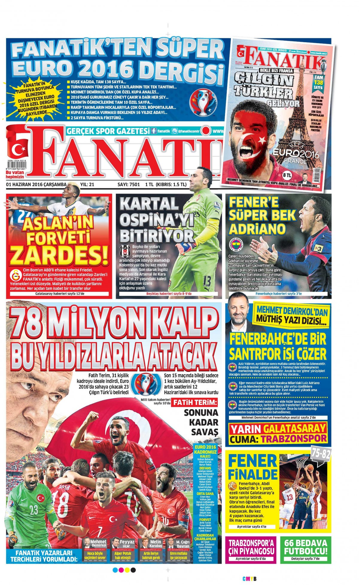 1 Haziran 2016 gazete manşetleri - 559