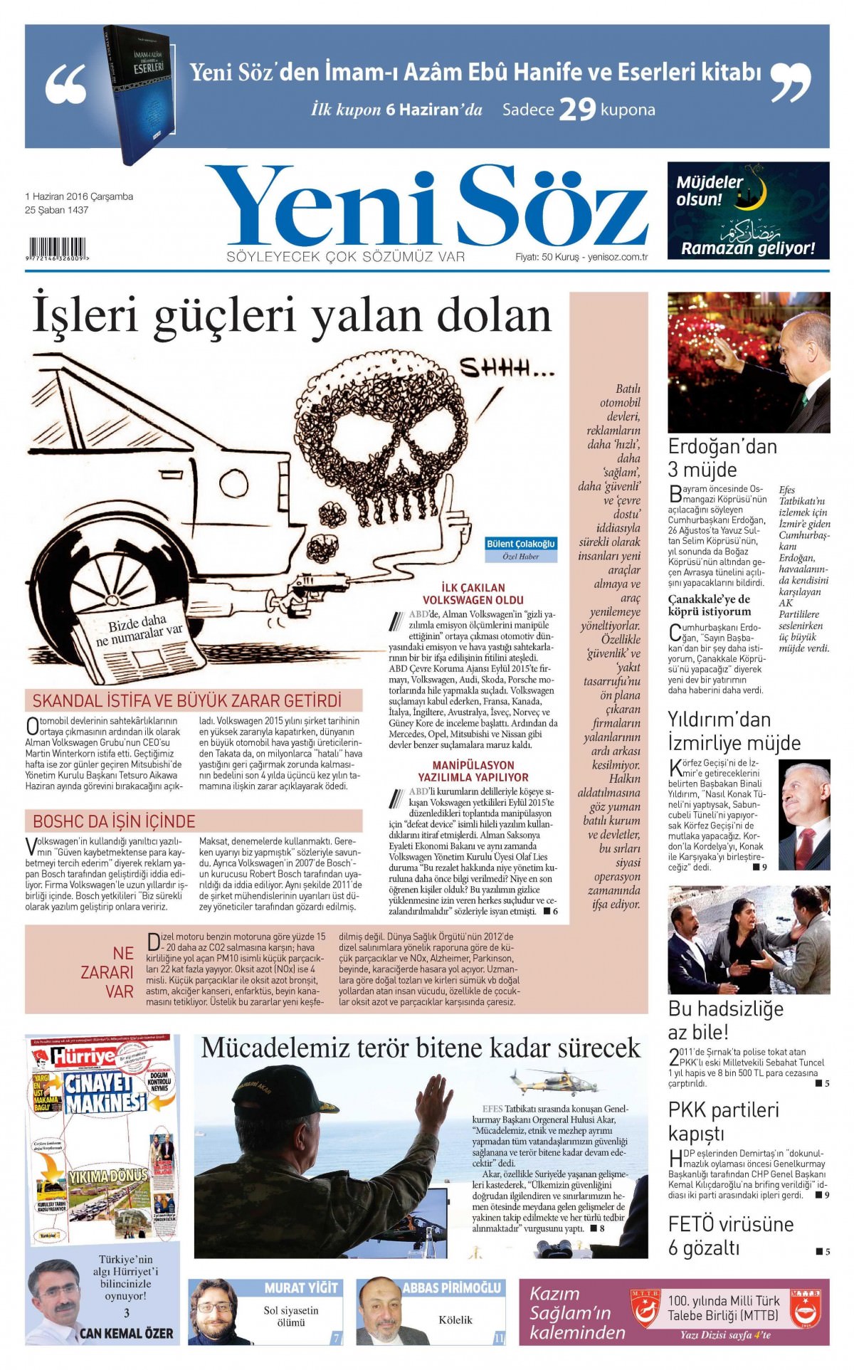 1 Haziran 2016 gazete manşetleri - 771