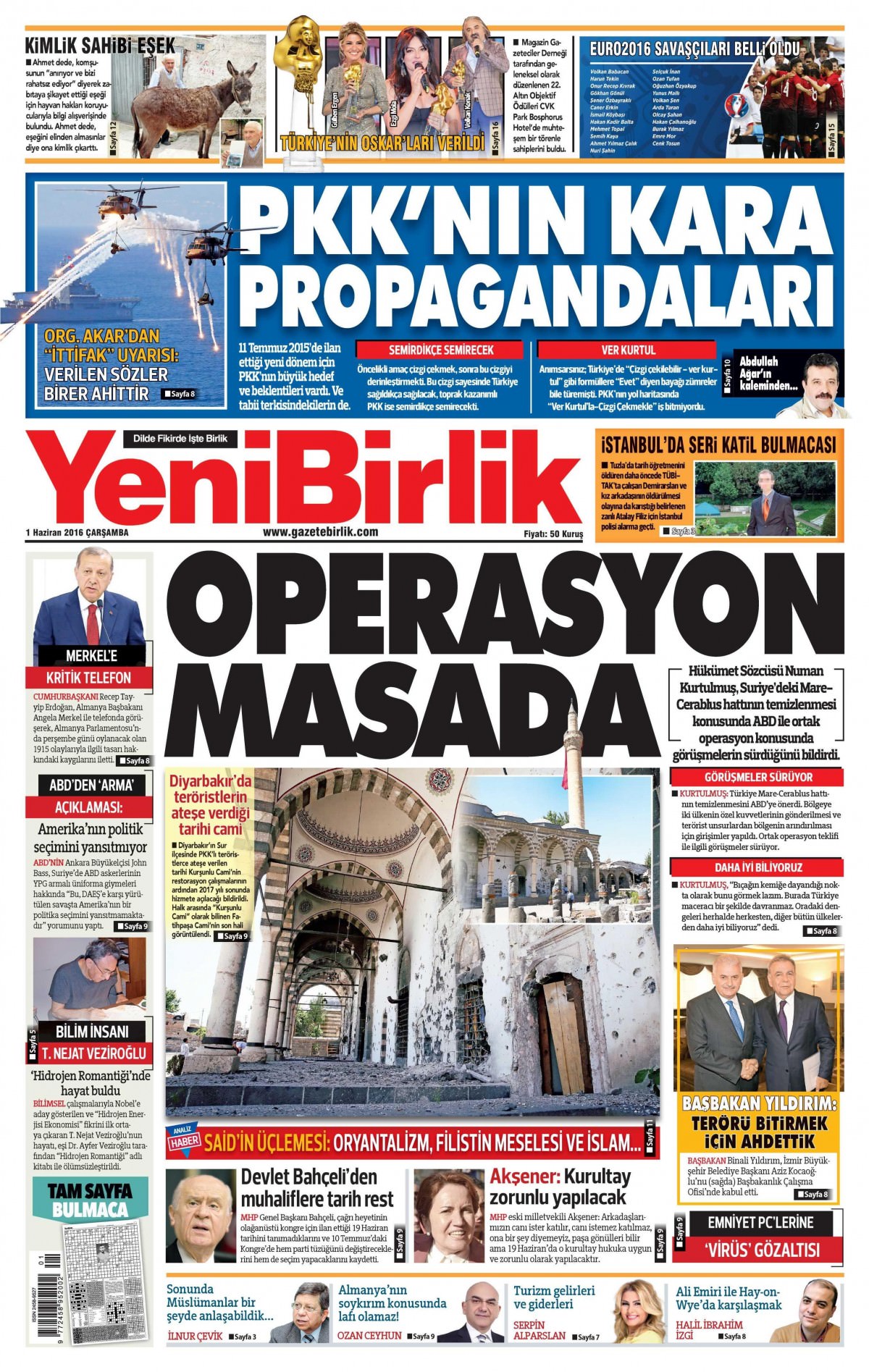 1 Haziran 2016 gazete manşetleri - 719