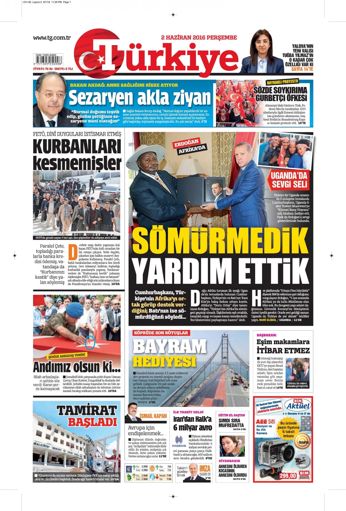 2 Haziran 2016 gazete manşetleri - 682