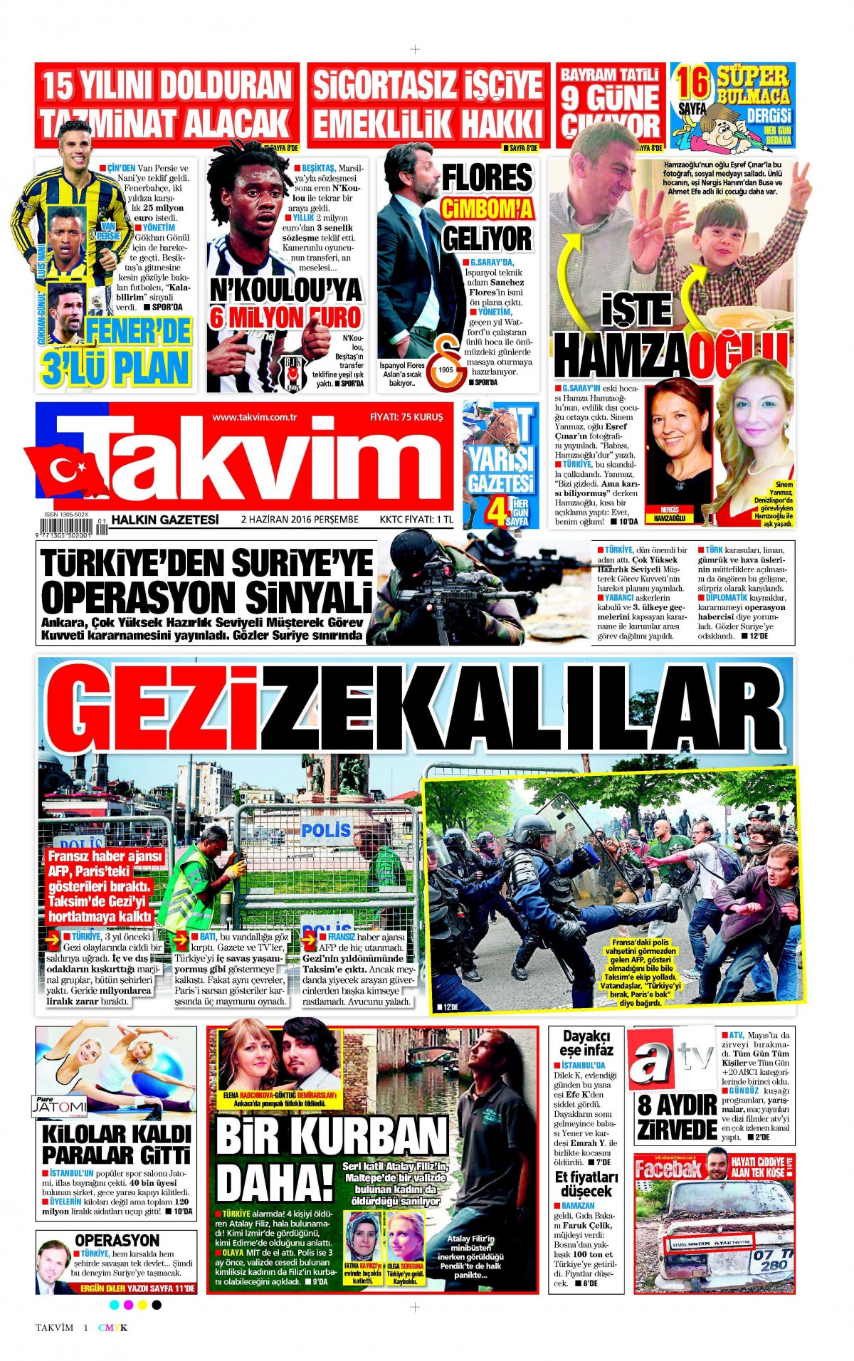 2 Haziran 2016 gazete manşetleri - 801