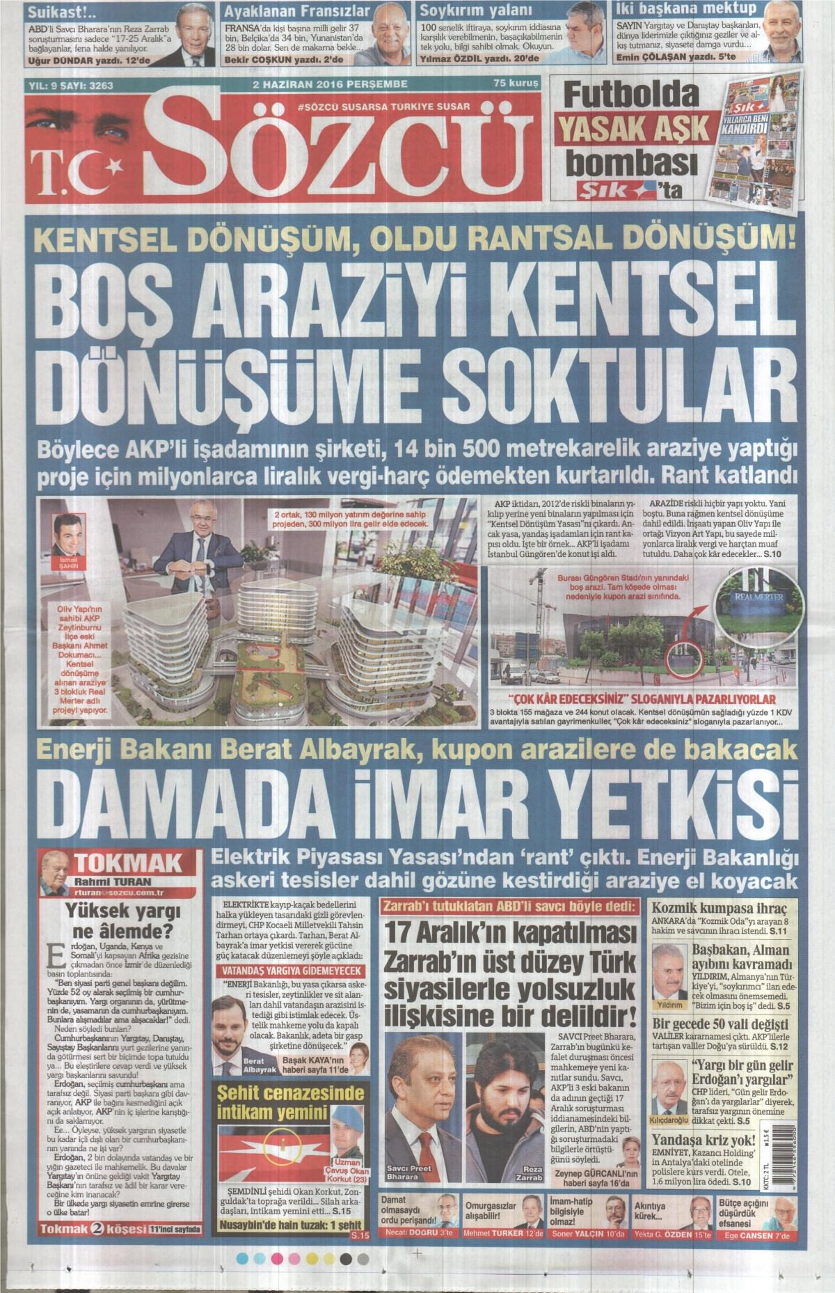 2 Haziran 2016 gazete manşetleri - 553