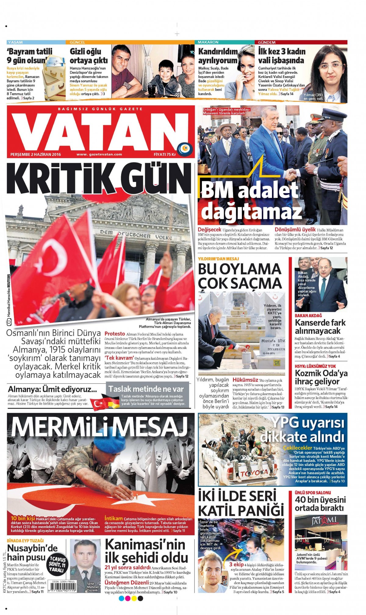 2 Haziran 2016 gazete manşetleri - 924