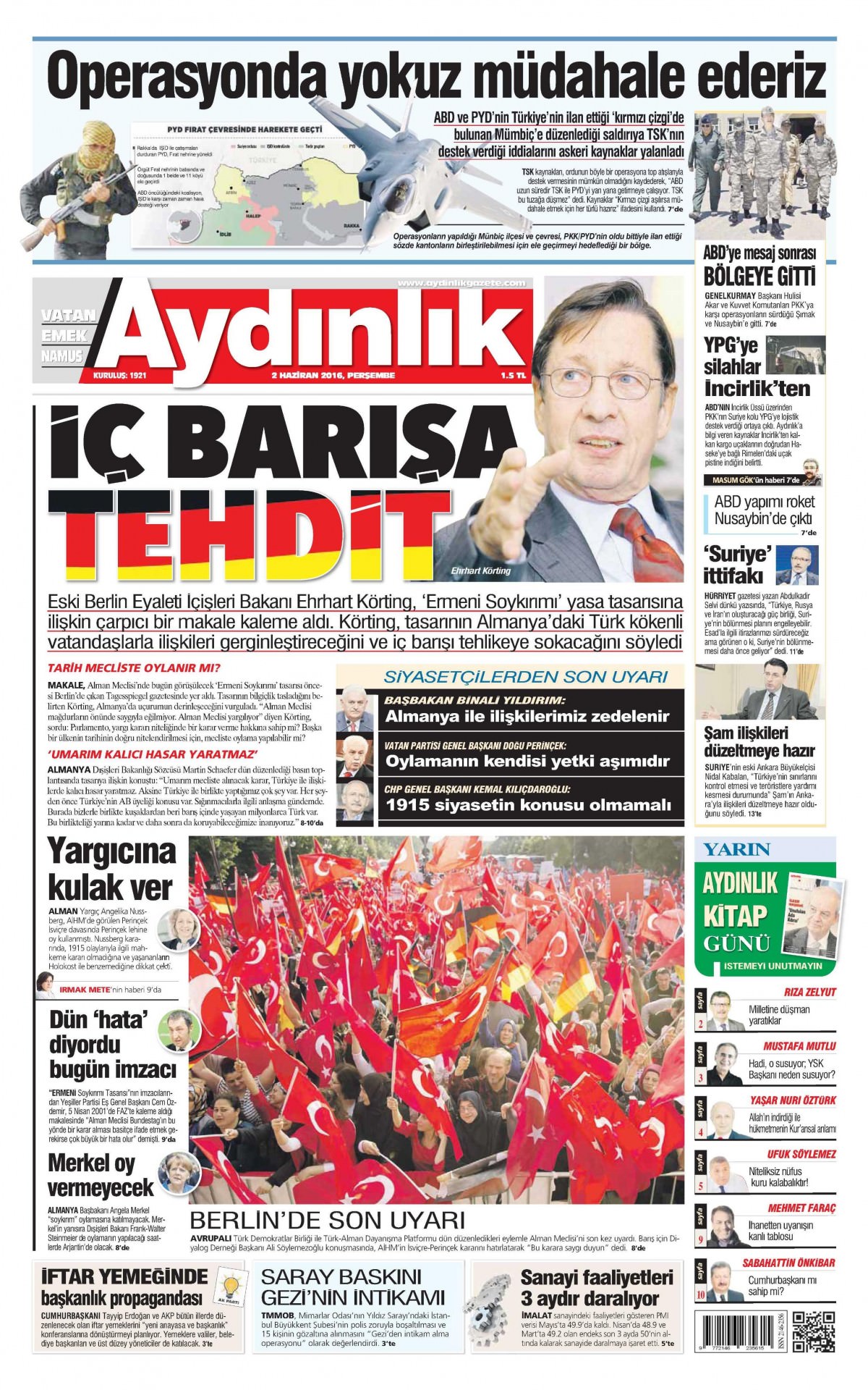 2 Haziran 2016 gazete manşetleri - 779