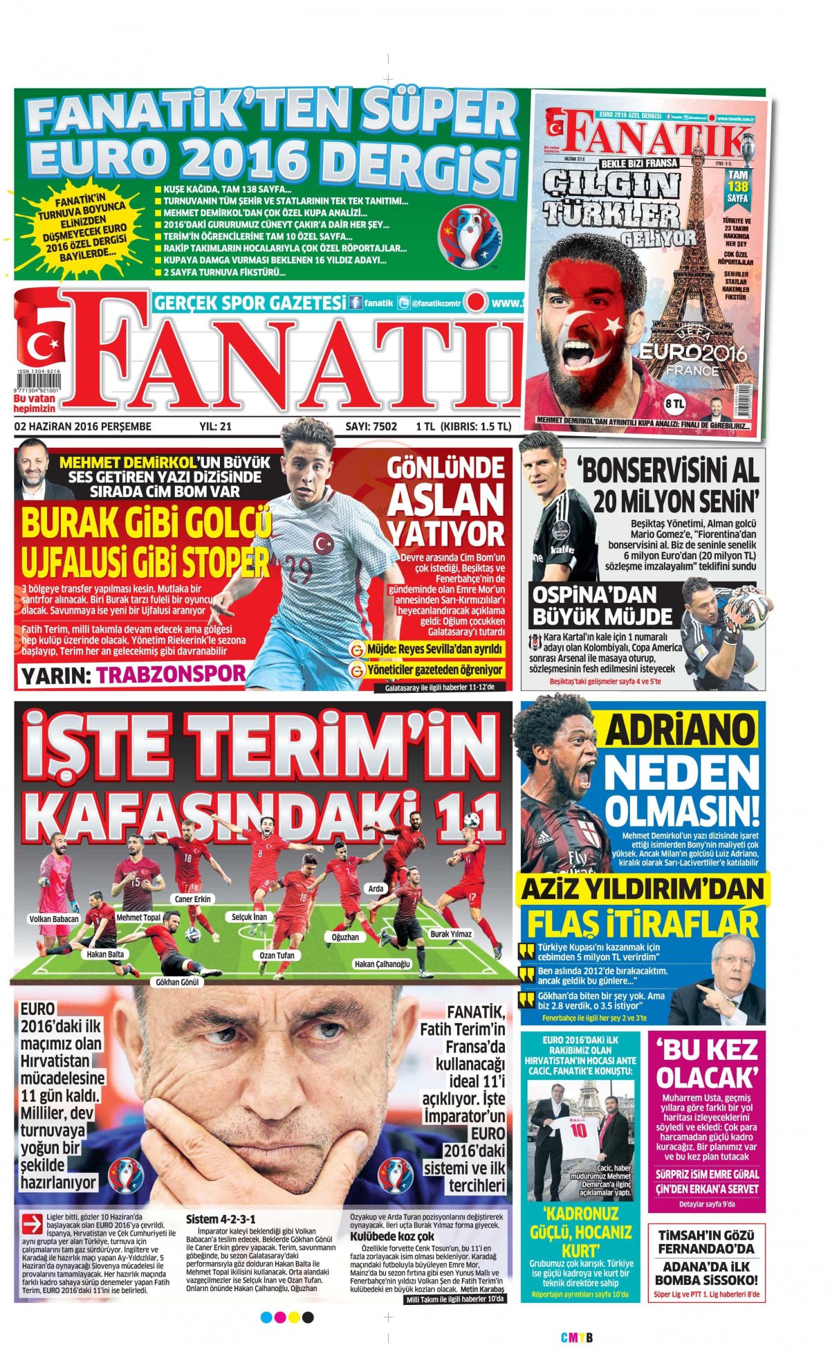 2 Haziran 2016 gazete manşetleri - 825