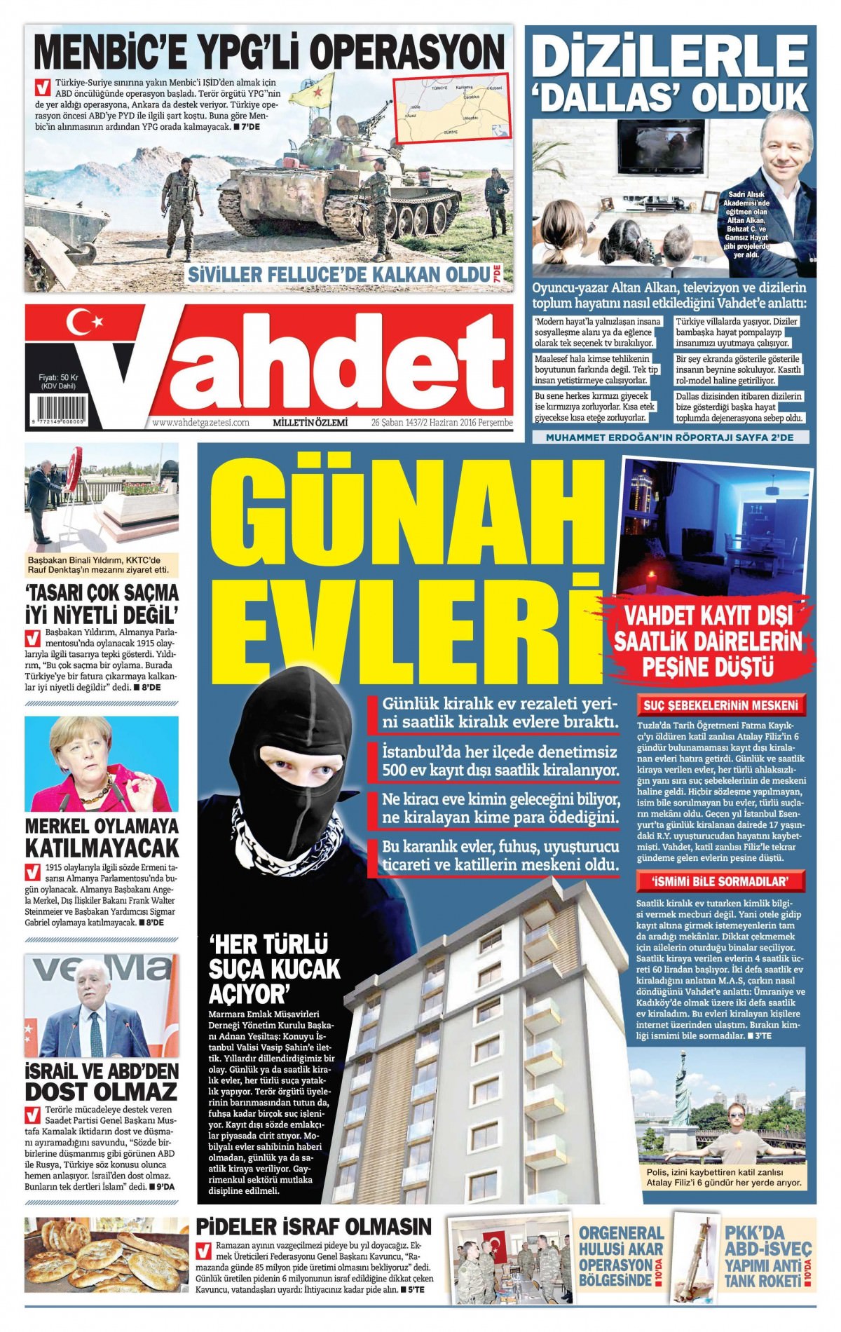 2 Haziran 2016 gazete manşetleri - 831