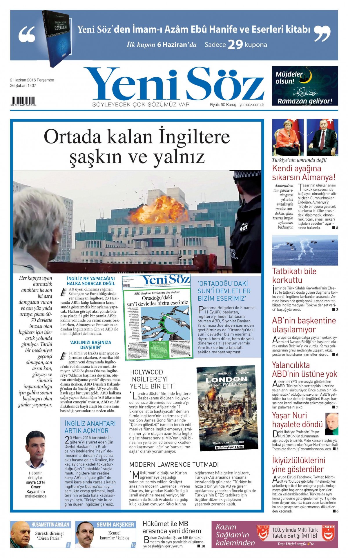 2 Haziran 2016 gazete manşetleri - 603