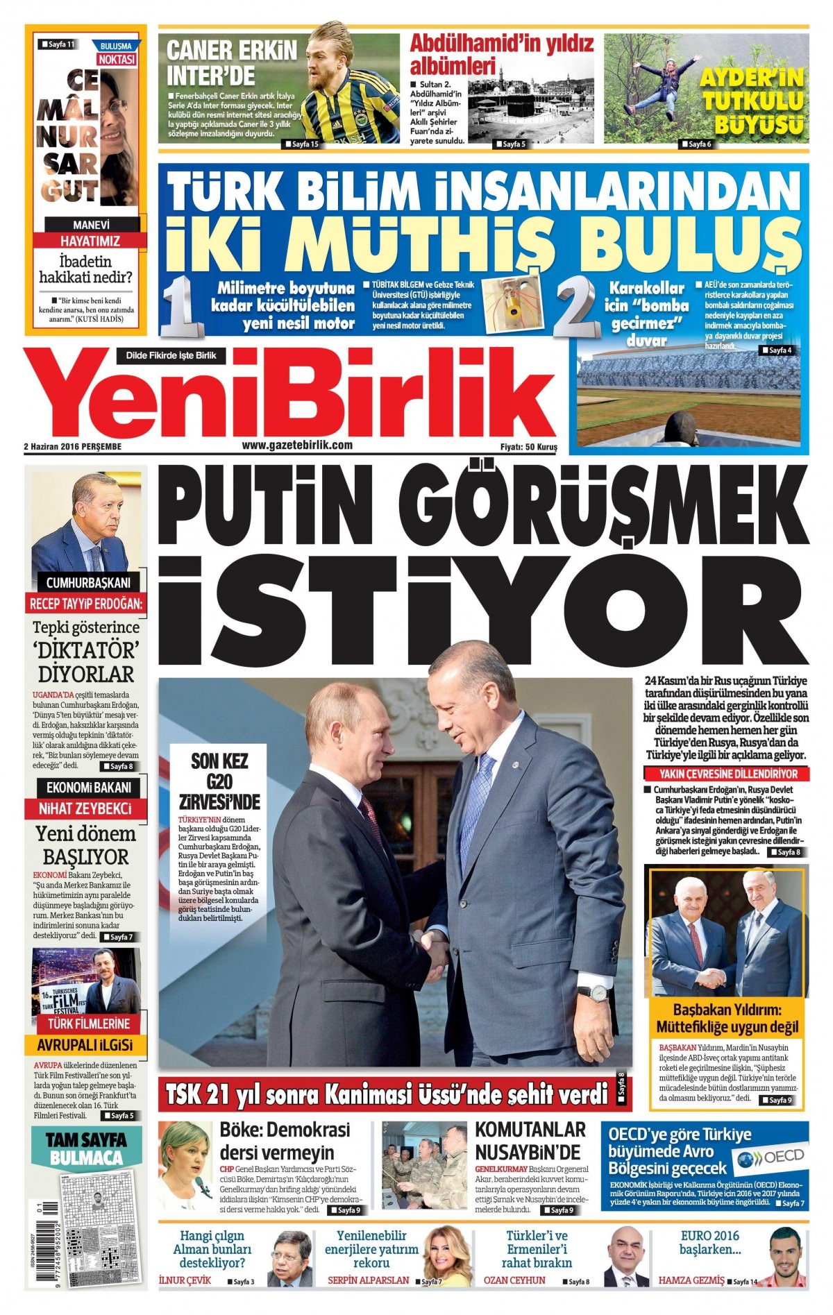 2 Haziran 2016 gazete manşetleri - 698