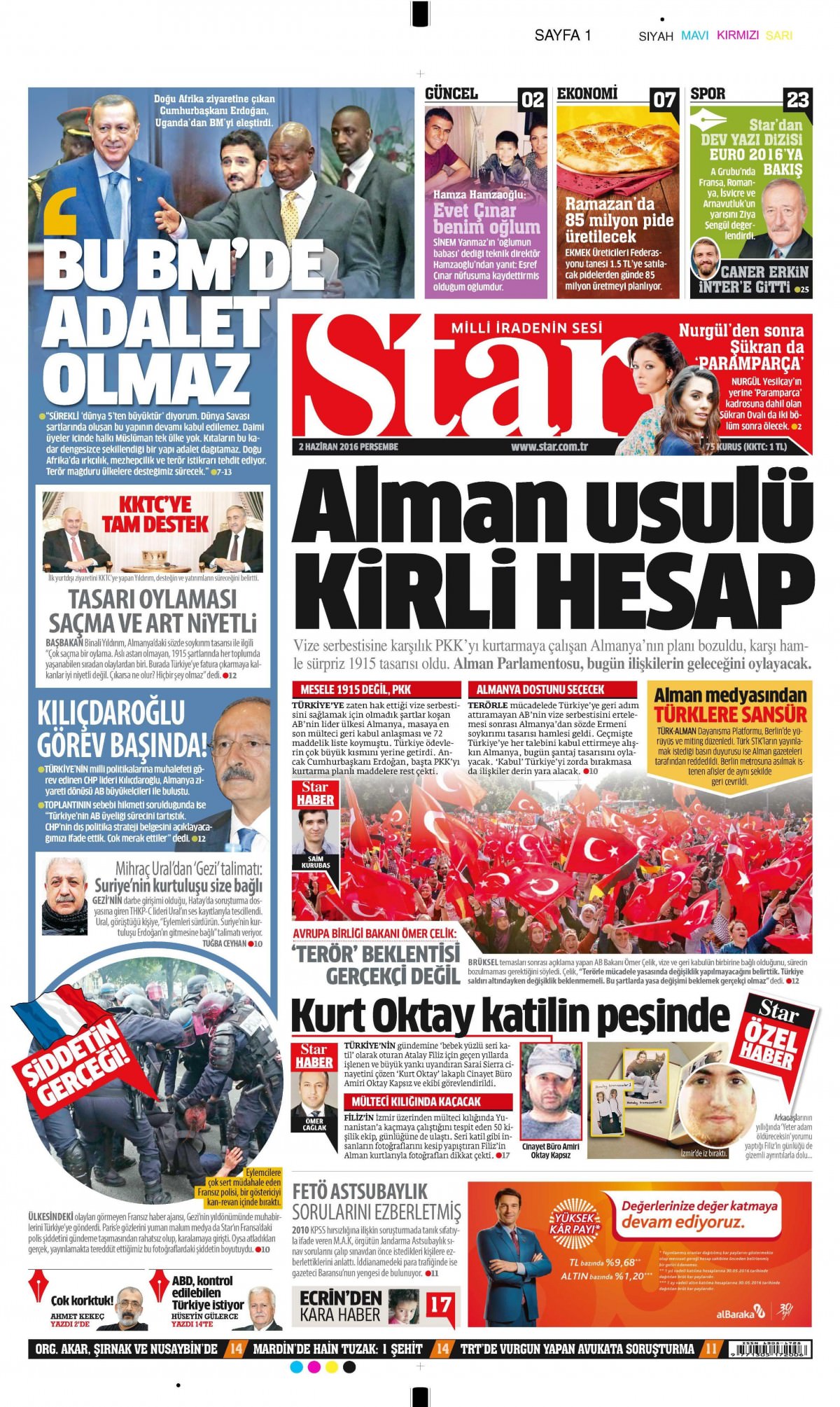 2 Haziran 2016 gazete manşetleri - 639