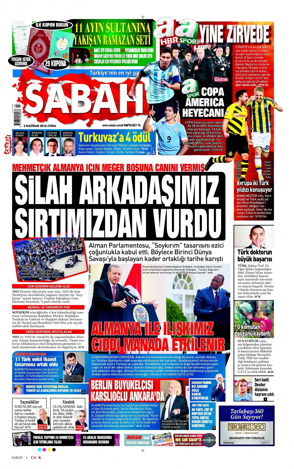 3 Haziran 2016 gazete manşetleri - 24