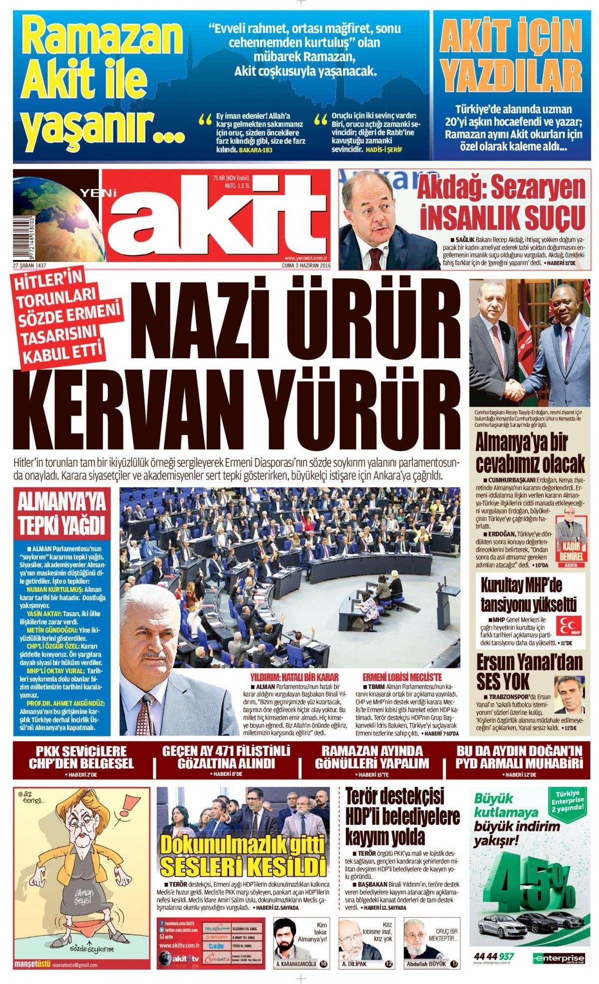 3 Haziran 2016 gazete manşetleri - 22