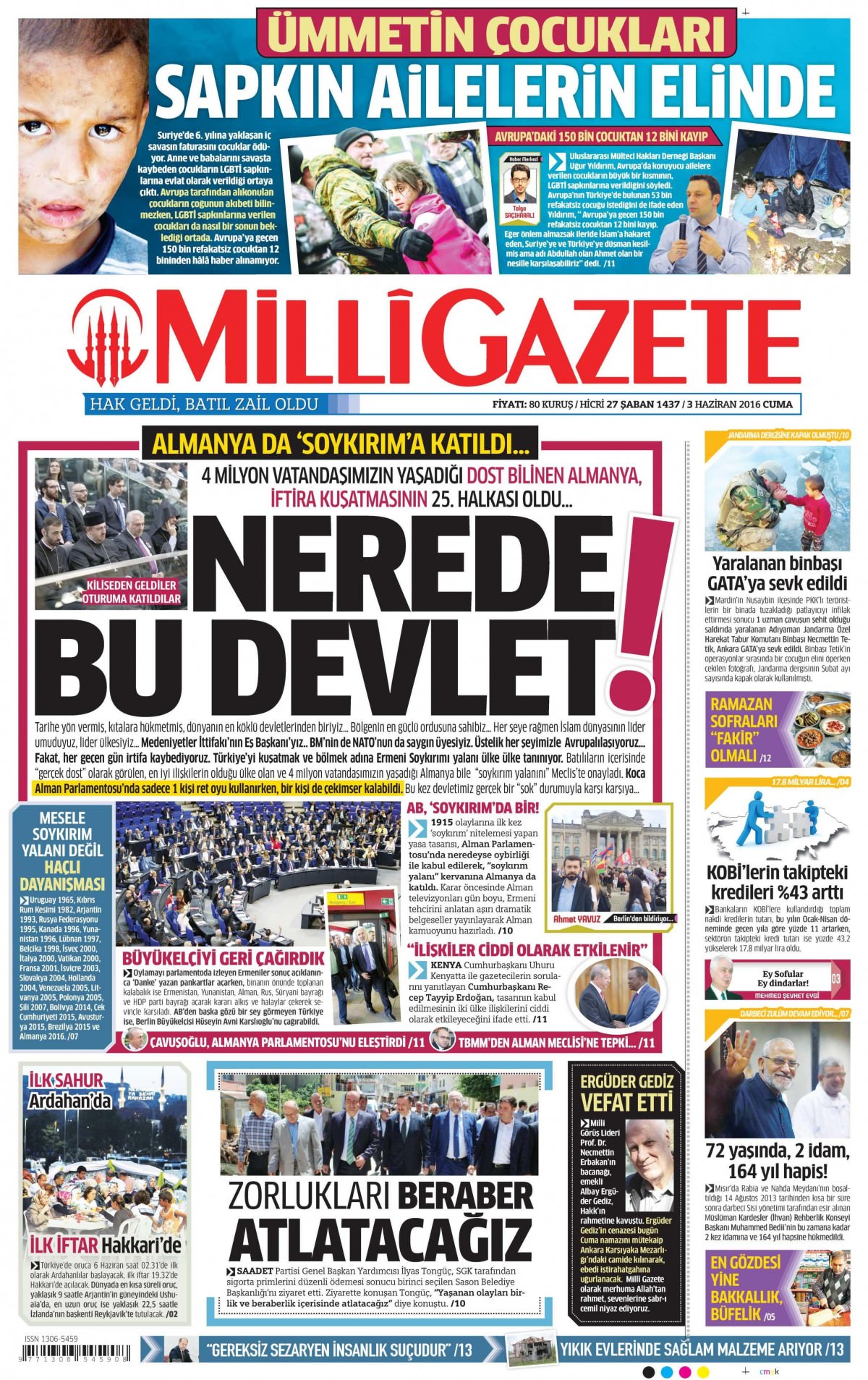 3 Haziran 2016 gazete manşetleri - 26