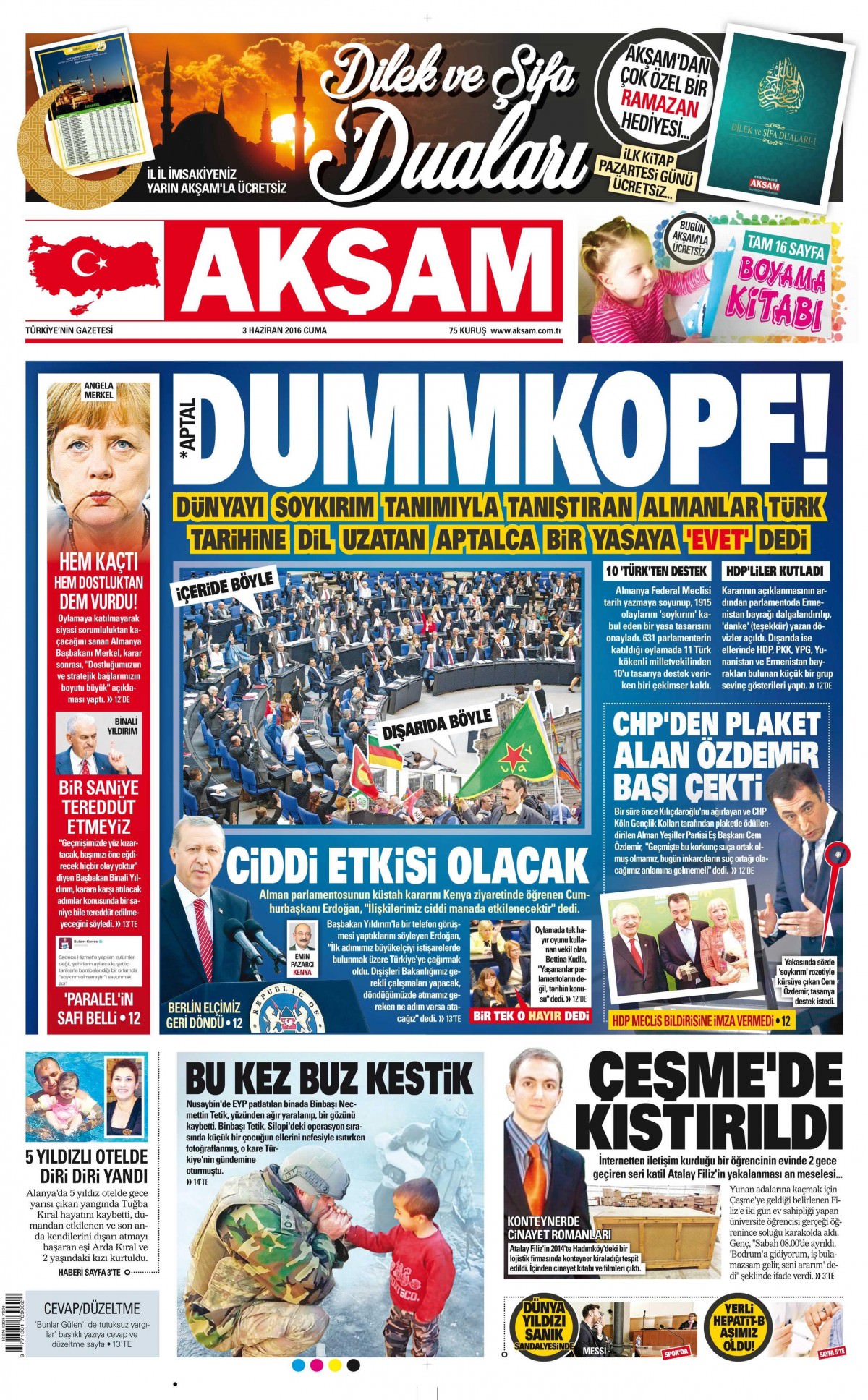 3 Haziran 2016 gazete manşetleri - 3