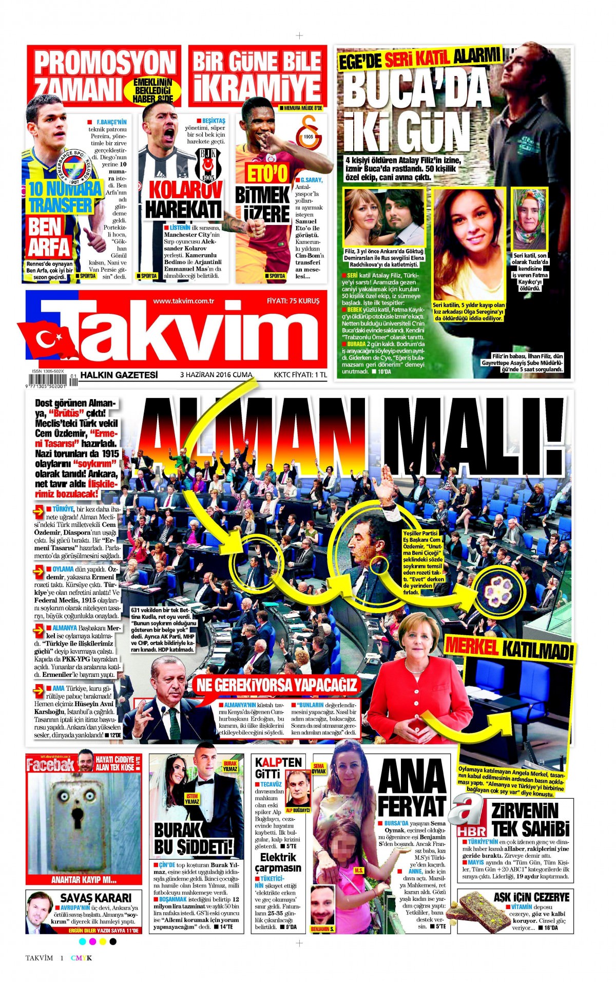 3 Haziran 2016 gazete manşetleri - 8