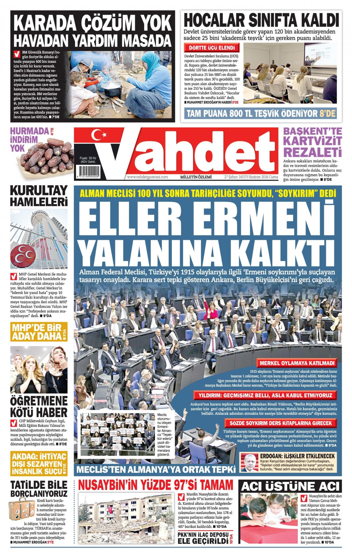 3 Haziran 2016 gazete manşetleri - 23